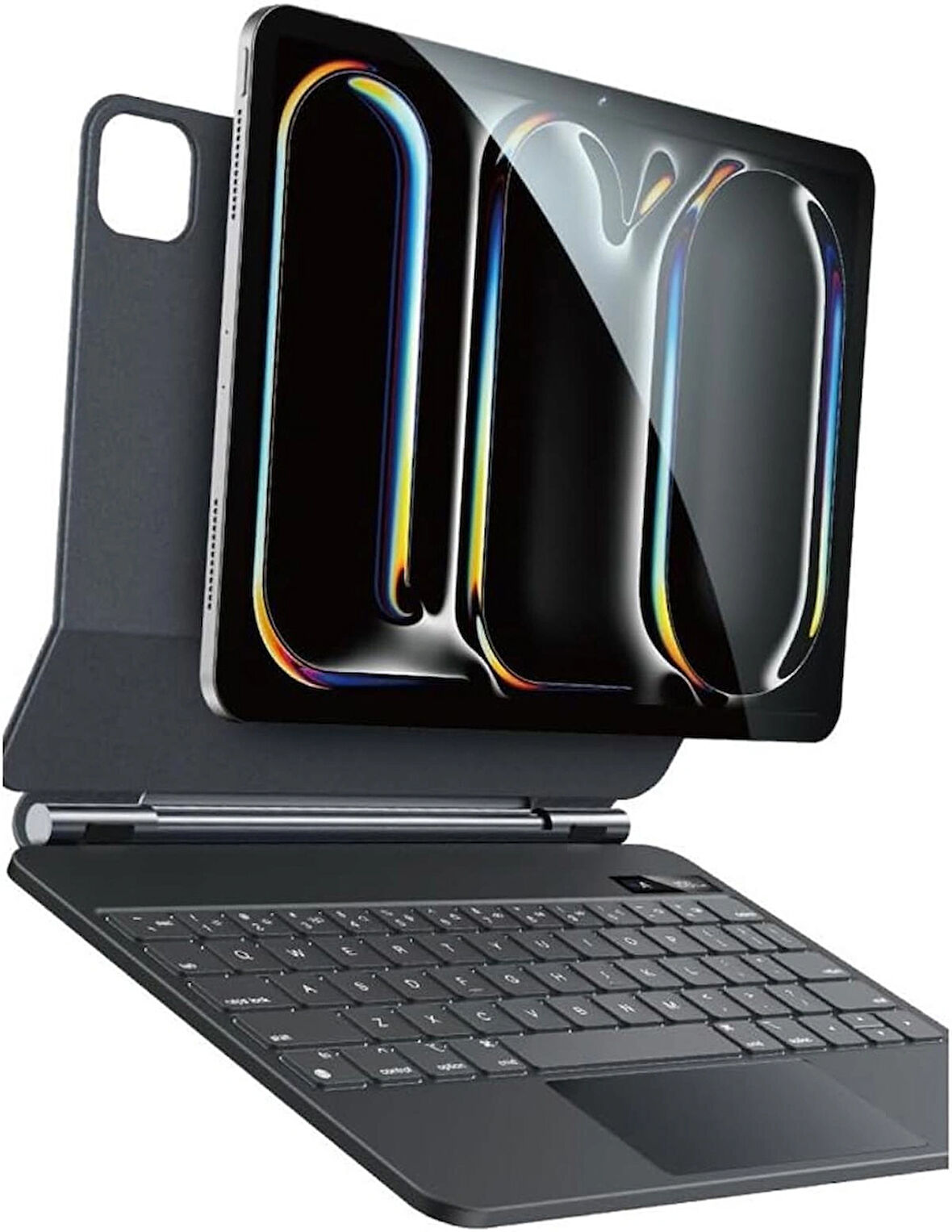 Coverzone iPad Pro 11 (2024) ile Uyumlu TouchPad Case Magic Keyboard Folio Utra Slim Klavyeli Tablet Kılıfı KB30