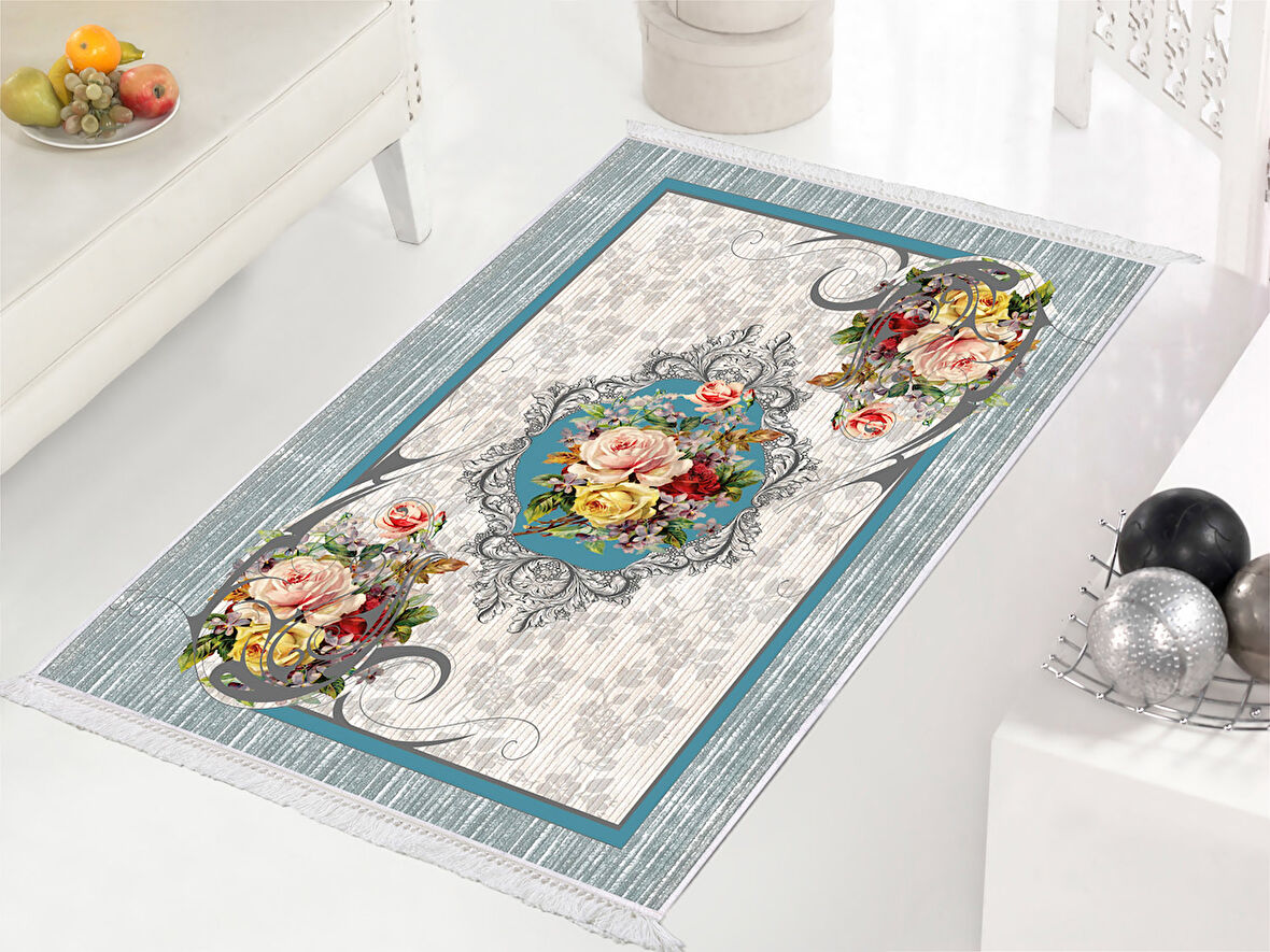 Dekoreko İnci Halı Dijital Saçaklı 9169 Desen 2