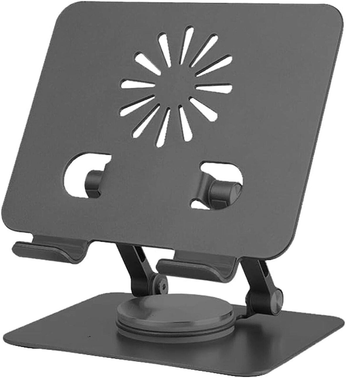 Coverzone Tablet Standı Katlanabilir Alüminyum Alaşımlı Yüksek Dayanıklı Malzeme Kaymaz Ayarlanabilir Çok Amaçlı Fonkiyonel iPad Uyumlu Stant ZR756