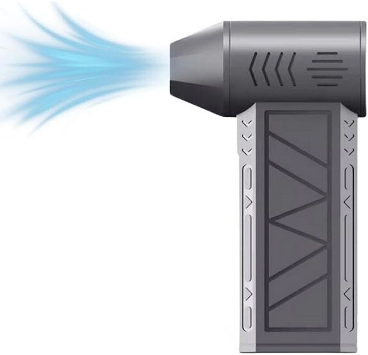 Coverzone 130000 RPM Mini Turbo Jet Hava Üfleyici Araba içi, Klavye Temizle, Mangal veya Serinleme Taşınabilir El Feneri Mini Fan El Tipi 4 Modlu Fan Seviyesi Şarj Edilebilir 3000mAh FS-21 (Gri)