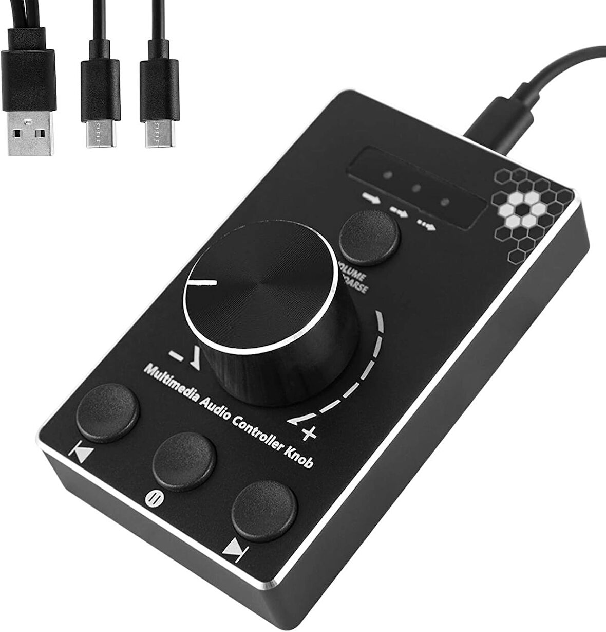 Coverzone Ses Düğmesi, pc için Usb Ses Kontrol Düğmesi, Tek Tıkla Sessiz İşlevli Multimedya Denetleyici Düğmesi ve Win ve Mac için 3 Ses Kontrol Modu OZU8