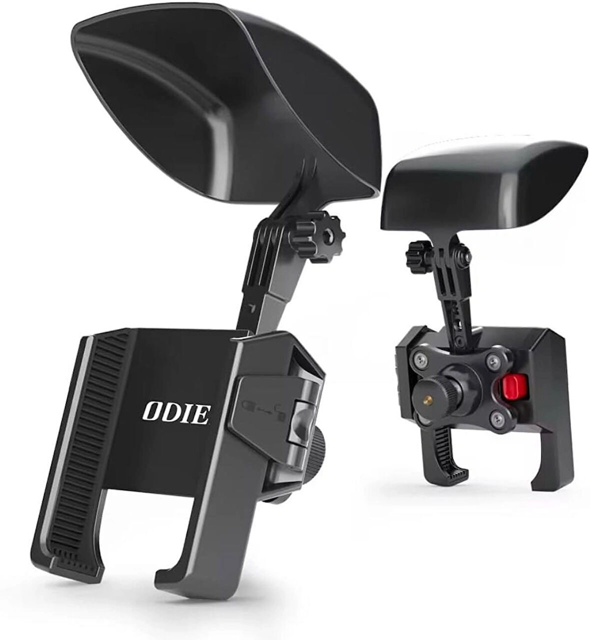 Coverzone Motosiklet ve Scooter için Dikiz Ayna Uyumlu Telefon Tutucu Orijinal Malzeme Yüksek Kalite Güneşlik Tasarımlı Universal Modellere Uyumlu Kolay Kurulum CVR11 Plus Sunset