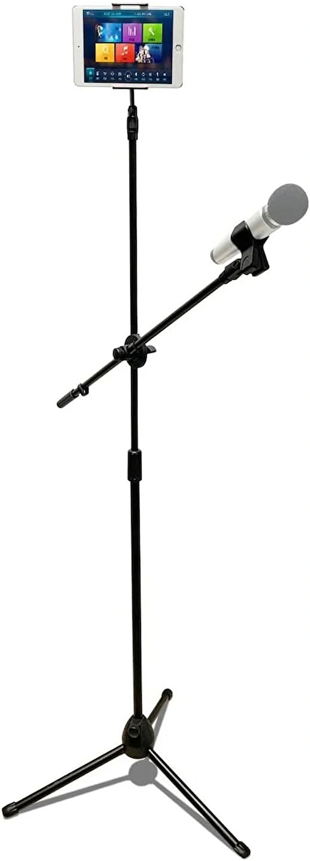 Coverzone  Mikrofon ve Tablet Stant 190cm Maksimum Uzunluk Multi Fonksiyonel 2in1  Katlanabilir Açısı Ayarlanabilir Zemin Üstü - Model 103SP