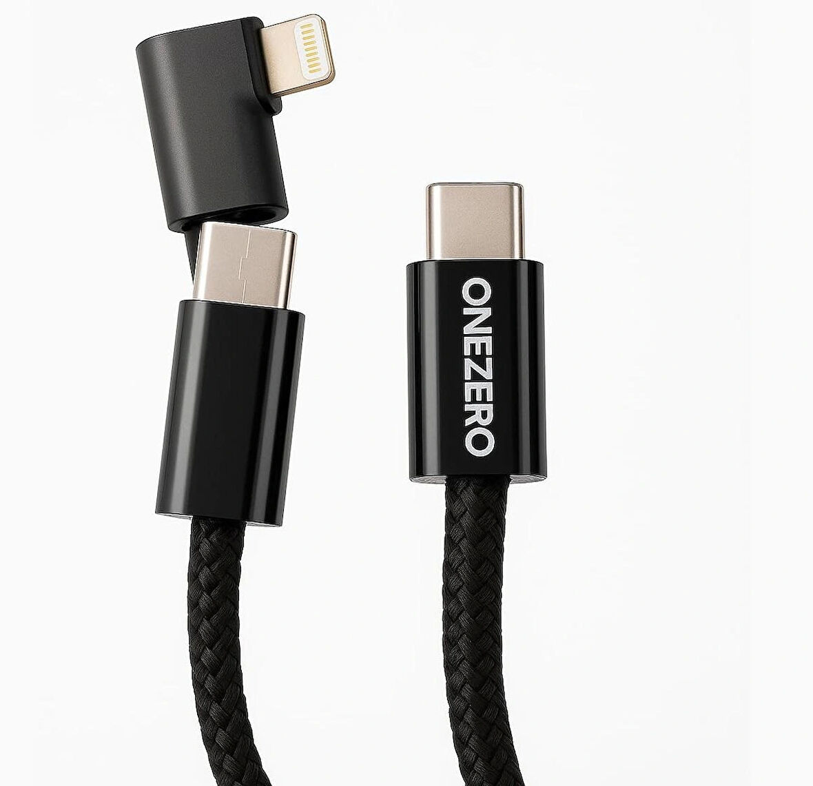 Coverzone 2in1 iPhone ile Uyumlu Type-C to Type-C Lightning Data ve Şarj Kablosu, 120 cm Uzunluk, USB C to Lightning ile Uyumlu ZR50