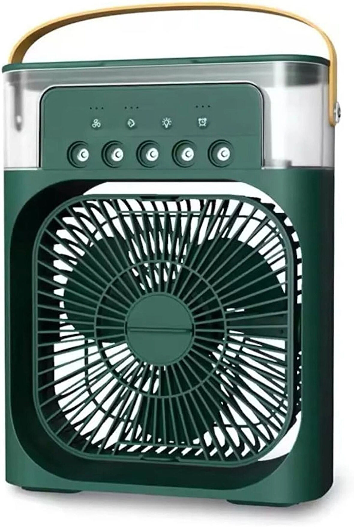 Coverzone Mini Hava Soğutucu, Taşınabilir Hortumsuz Portatif Klima, Mobil Sulu Klima, 3 Rüzgar Hızı, 3 Sis Modu, Taşınabilir Buzlu Vantilatör 5 Sprey Delikli ile Renkli LED Işıklı HR025 (Yeşil)
