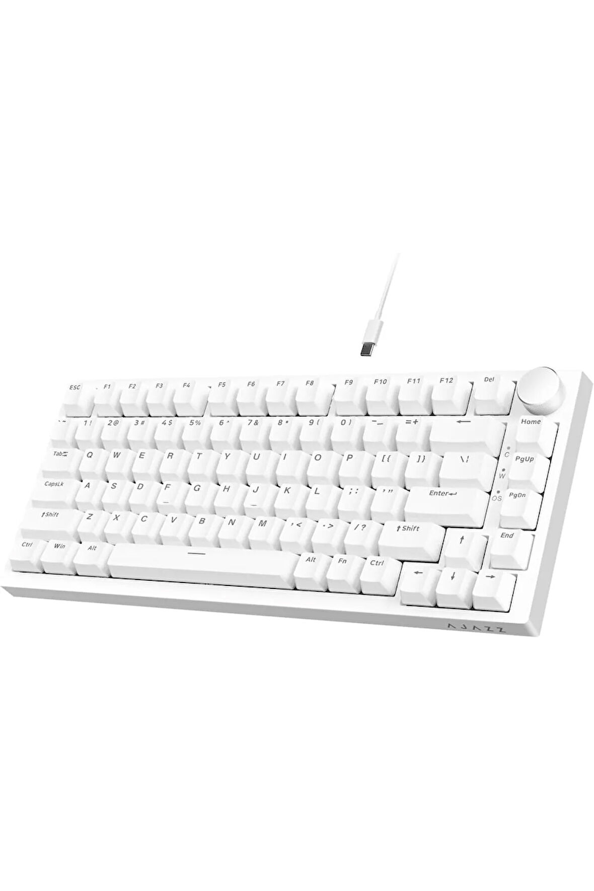 Beyaz Işıklı Hot Swap Kablolu Mekanik Oyun Klavyesi Ajazz AK820 Mavi Switch