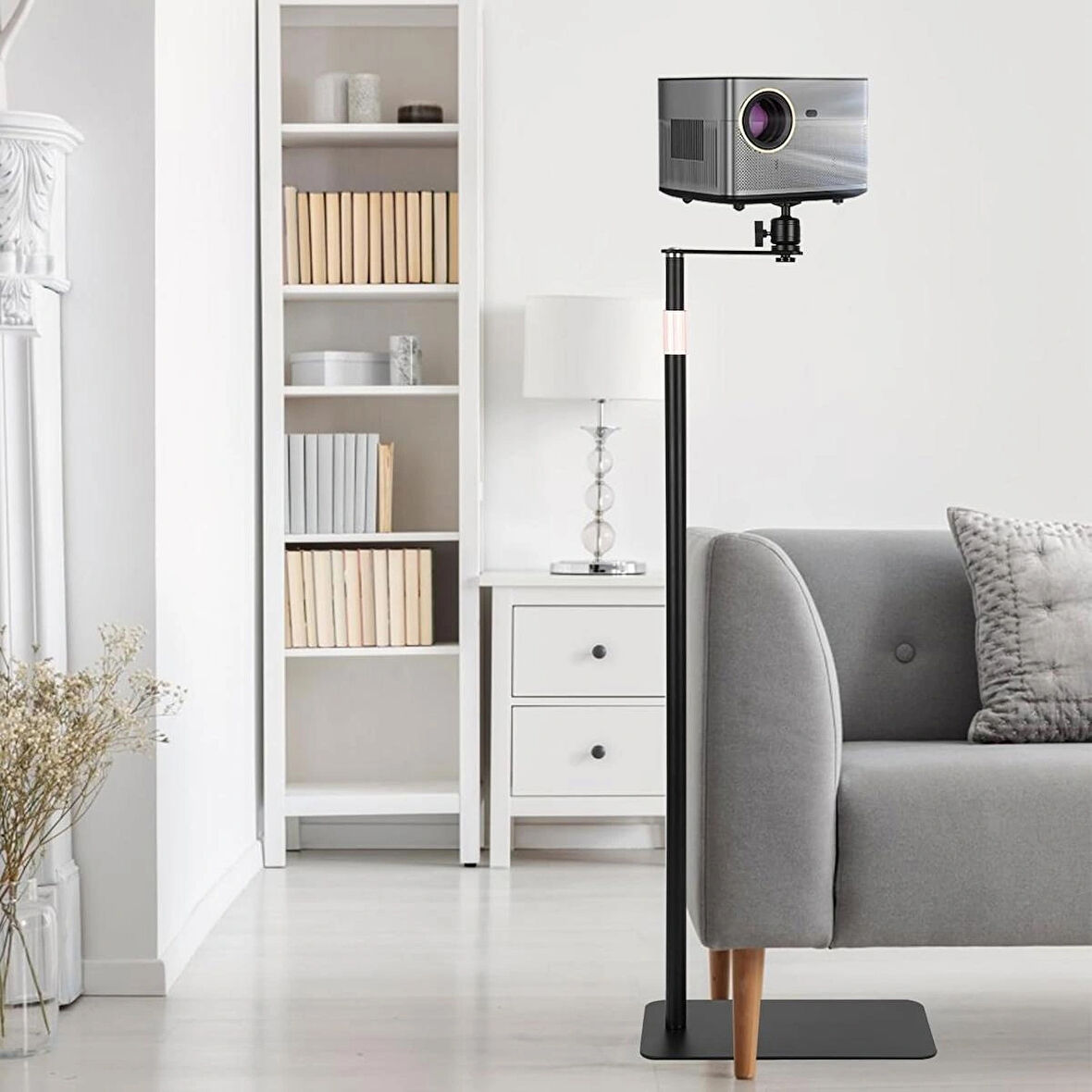 Coverzone Ayarlanabilir Projektör Sehpası TY06 - 360° Döner, Teleskopik 90–126cm, Şık ve Dayanıklı Tripod