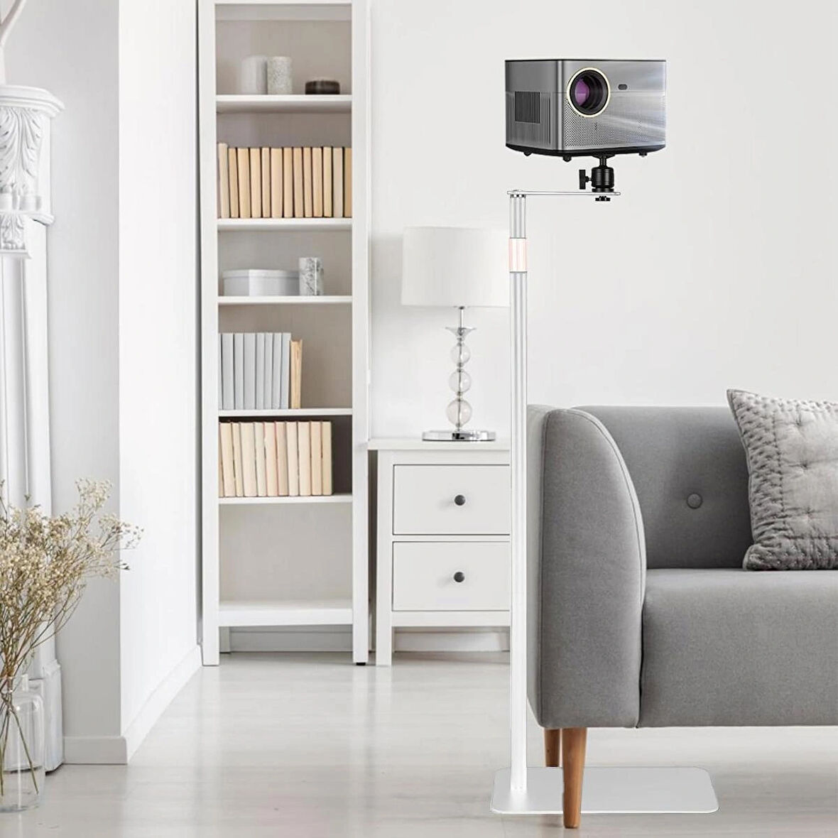 Coverzone Ayarlanabilir Projektör Sehpası TY06 - 360° Döner, Teleskopik 90–126cm, Şık ve Dayanıklı Tripod