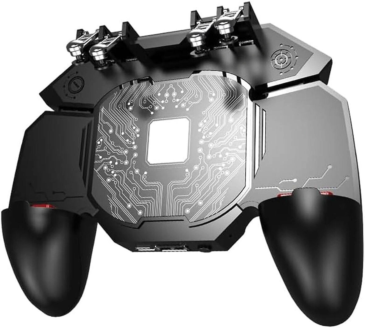 Coverzone Soğutma Fanlı Mobil Oyun Kolu 6 Parmak Destekli, L2R2 Tetikli, 4.7–6.5” iOS Android İçin DL88