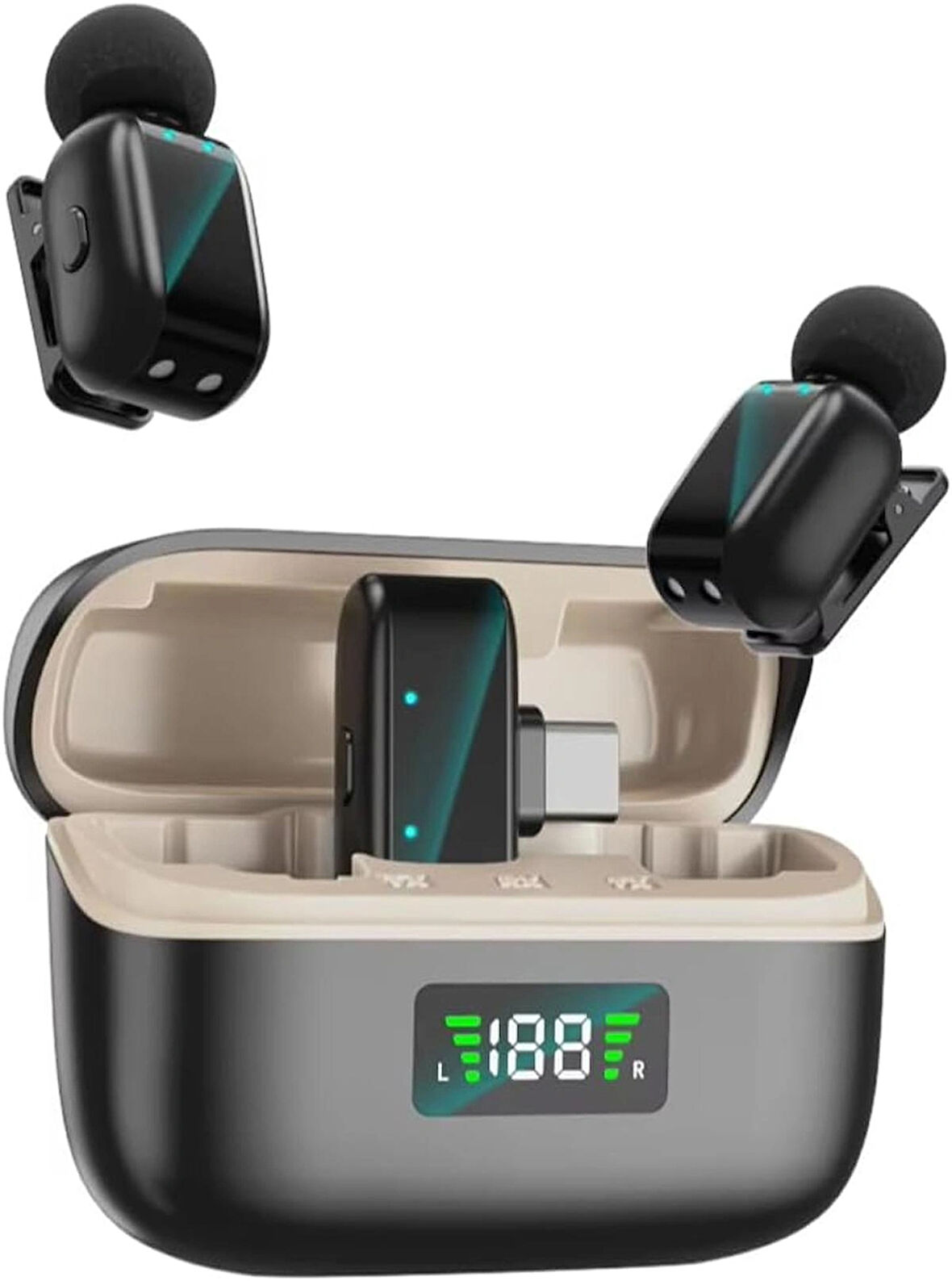 Coverzone Type-C Yaka Mikrofonu - Gürültü Azaltmalı, Düşük Gecikme ≤30ms, 20m, SX35 Mini