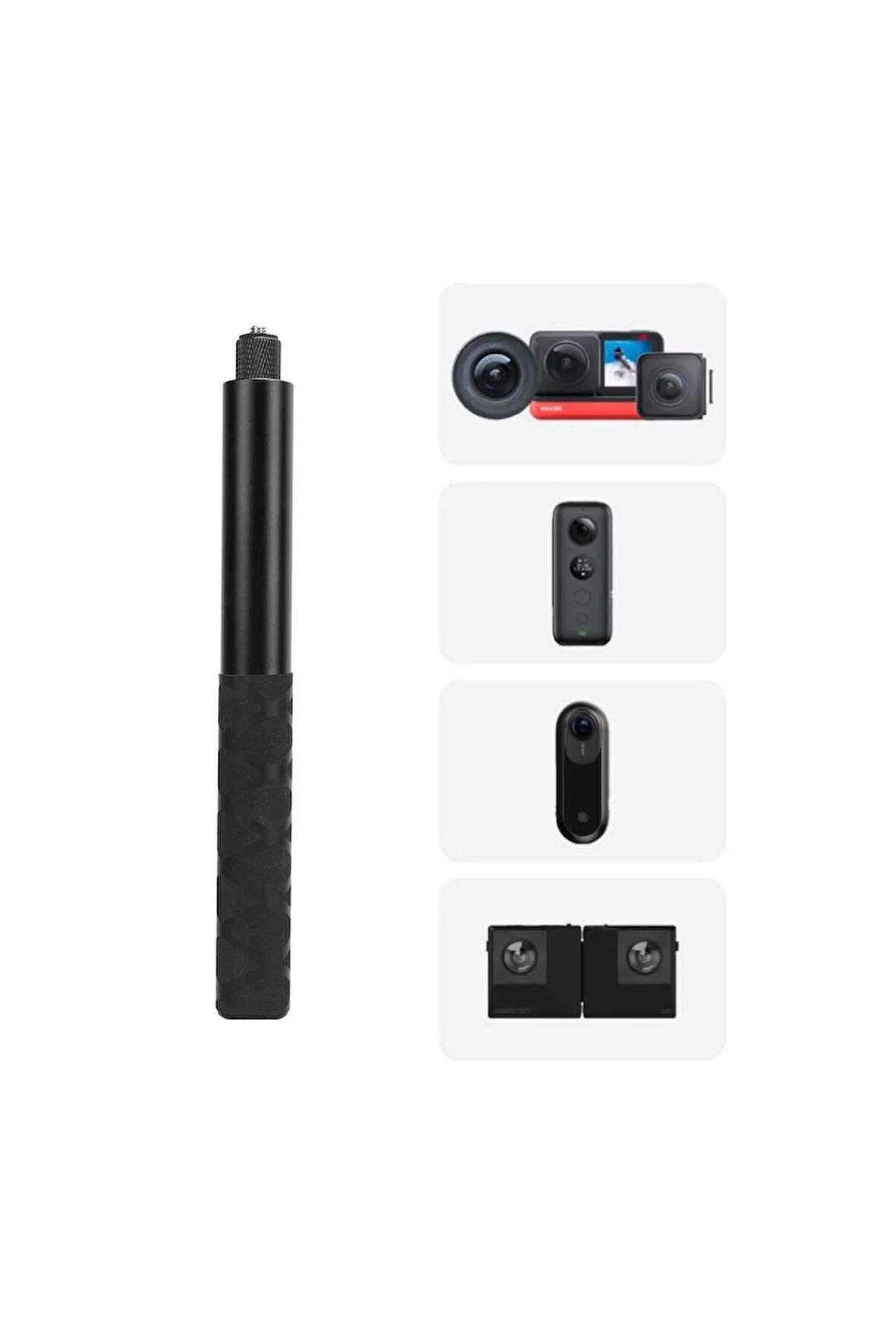 114cm Görünmez Selfie Çubuğu,Insta360 X3,X2,X4,ONE RS,GO 3,One,One X,Evo,Alüminyum,1/4” Vidalı