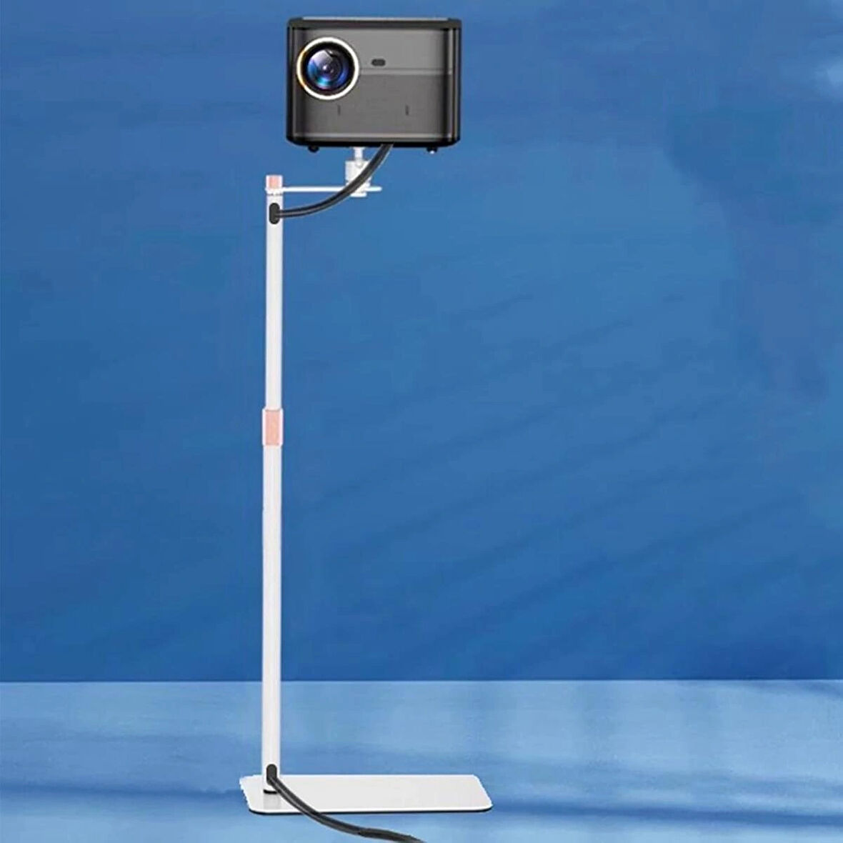 Coverzone 130cm Projektör Standı Metal Gövdeli, Gimbal Tip, 5kg Taşıma, Ayarlanabilir Teleskopik Tripod | TY08