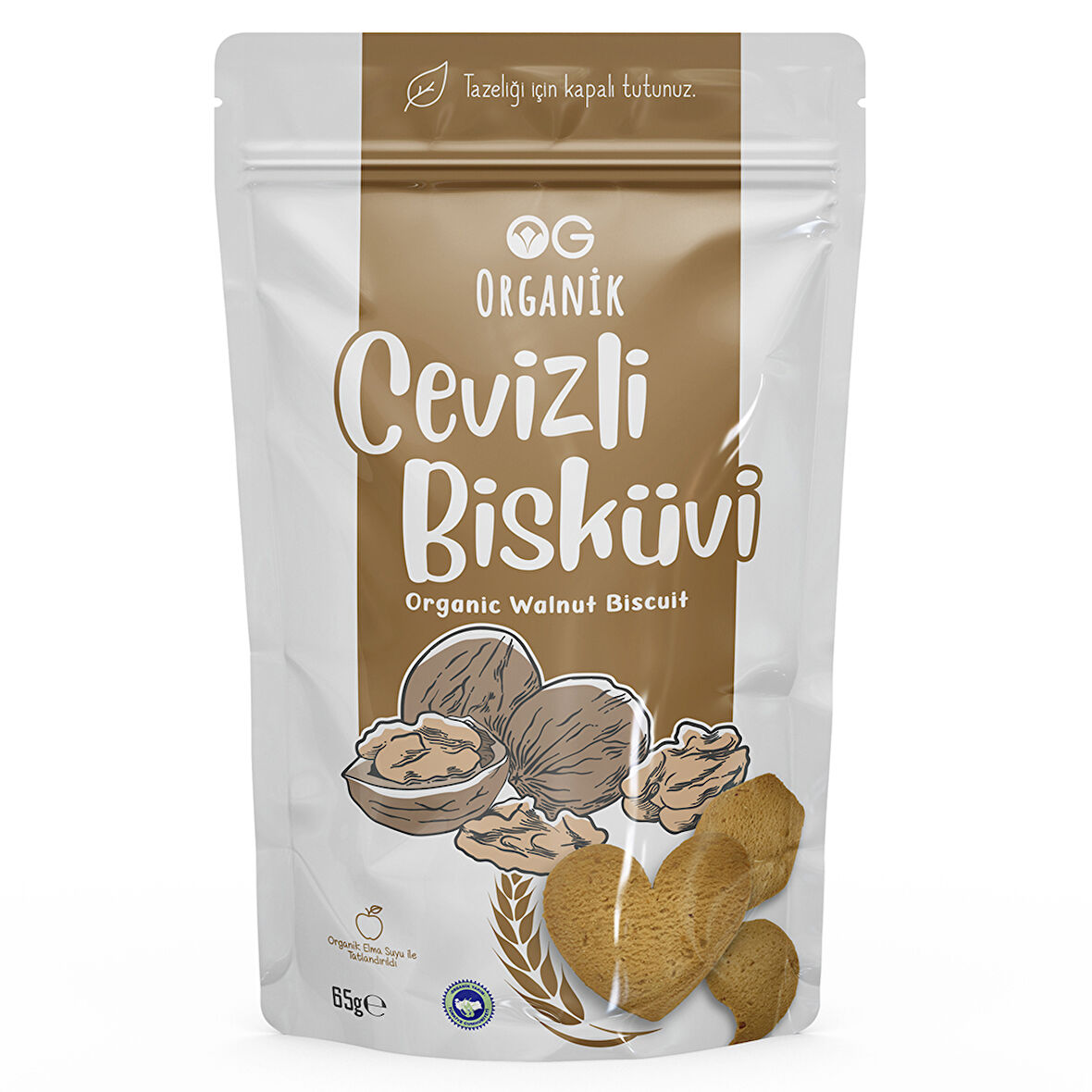 Organik Cevizli Bisküvi 65 GR