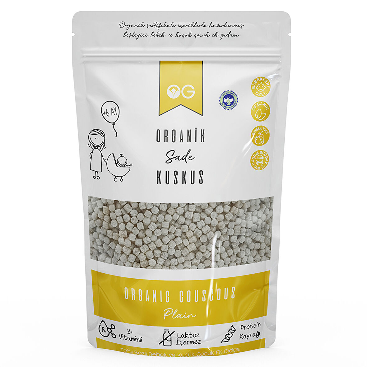 Organik Sade Bebek Kuskus 250 GR +7Ay
