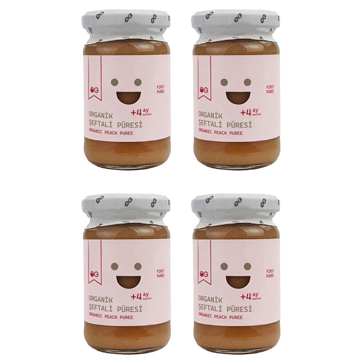 4'lü Organik Şeftali Püresi 100 G +4 Ay