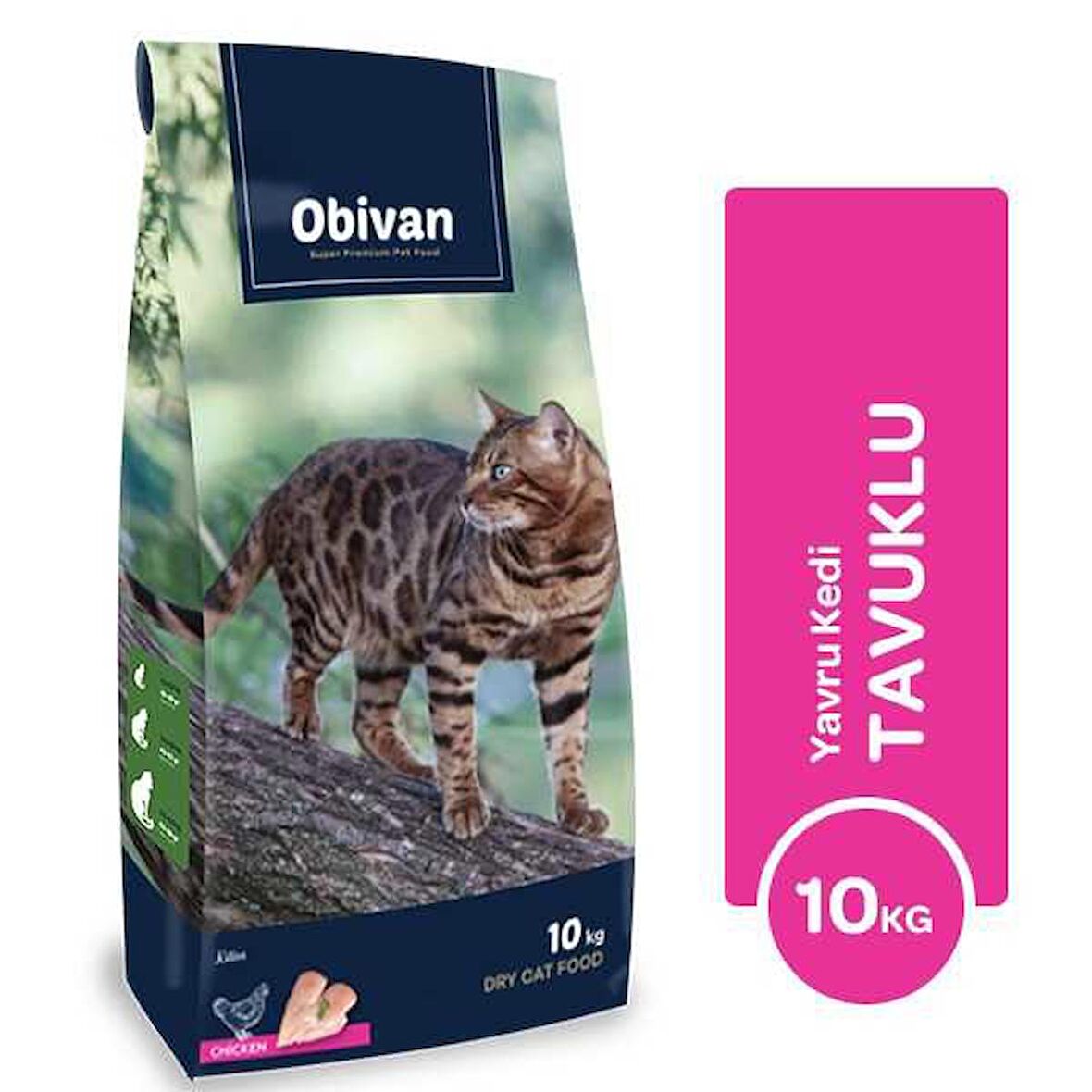 Obivan Tavuklu & Kızılcıklı Yavru Kedi Maması 10 KG