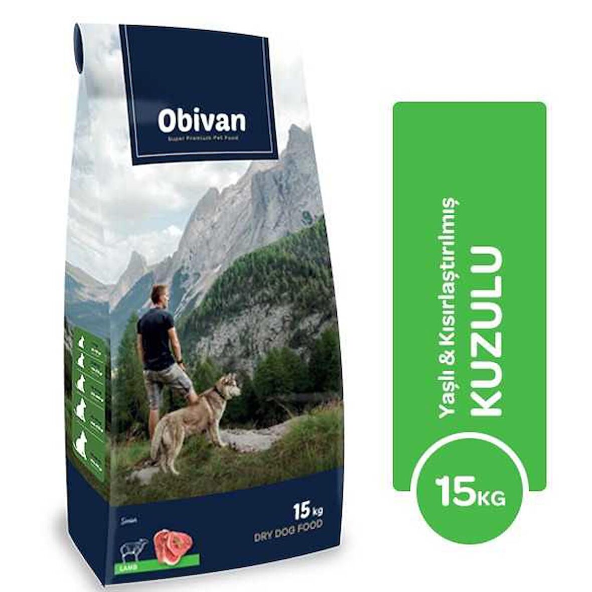 Obivan Yaşlı & Kuzulu Köpek Maması 15 KG