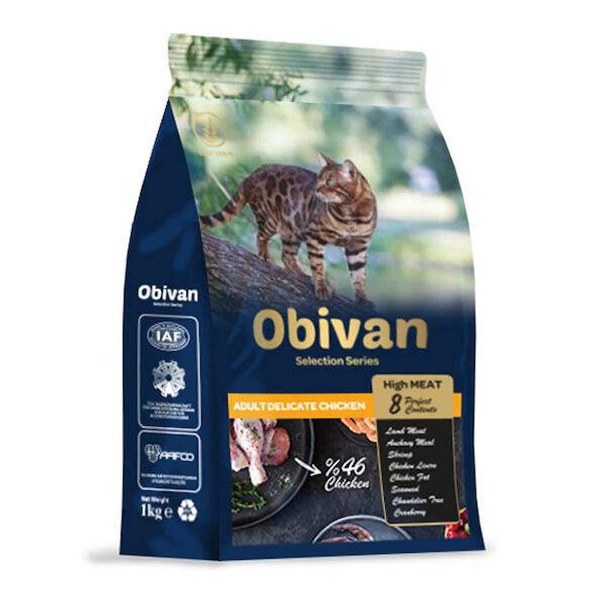 Obivan Low Grain Tavuk Etli Kedi Maması 1 kg x 3 Adet