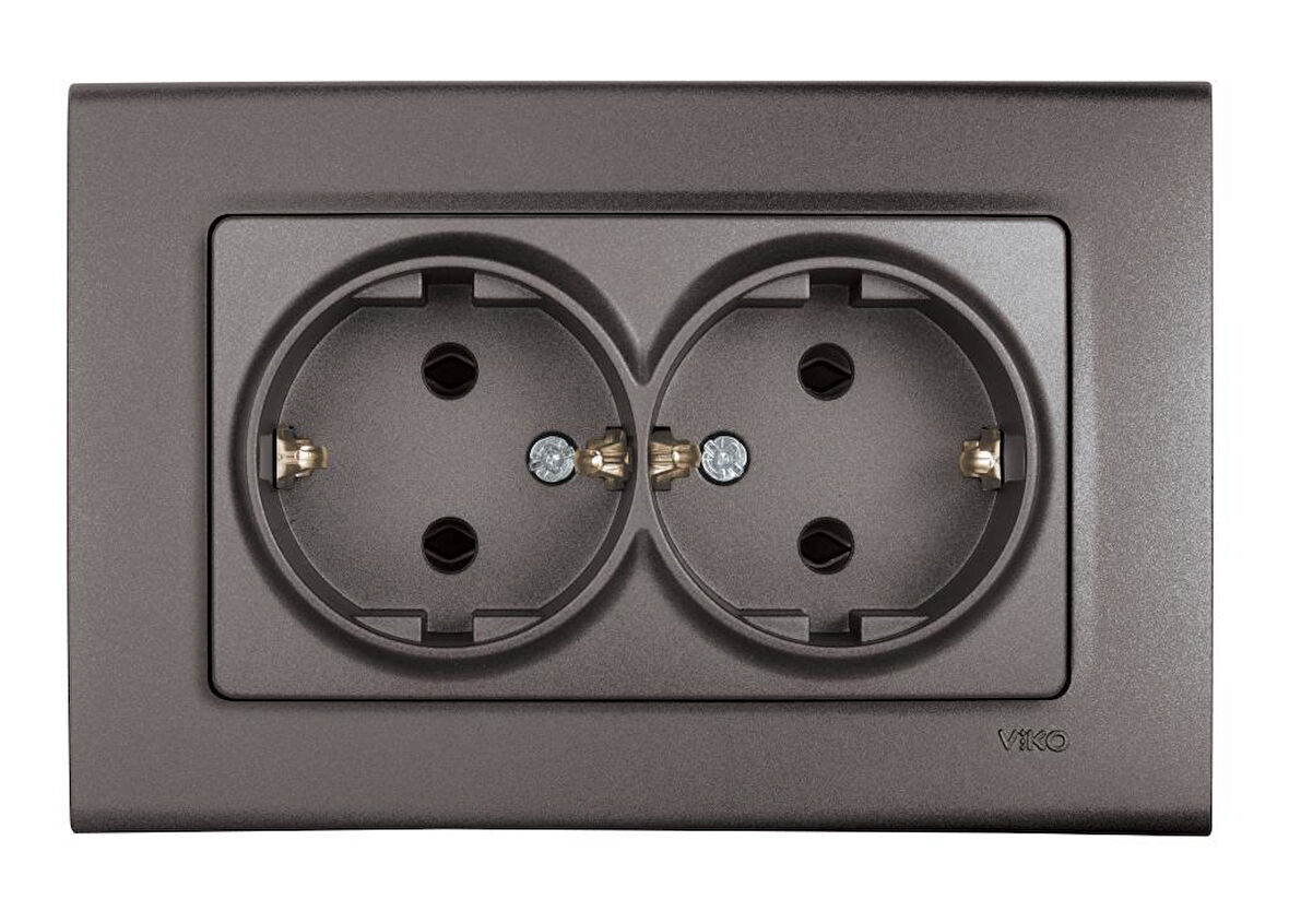 LİNNERA LİFE ANTRASİT İKİLİ TOPRAKLI PRİZ ÇERÇEVELİ