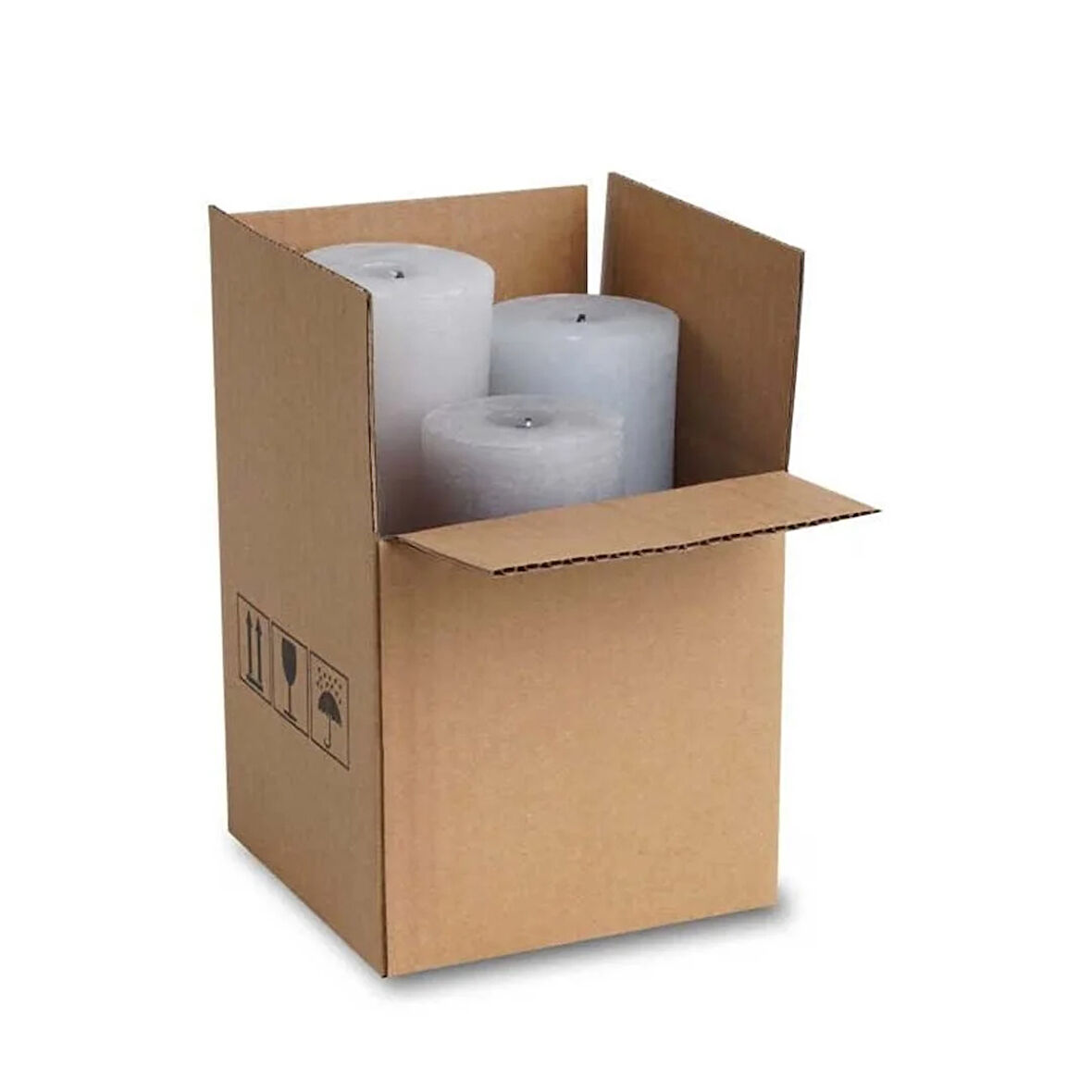 20x20x10 cm Esmer Tek Oluklu A-Box Taşıma Kolisi - 10 Adet - Esmer