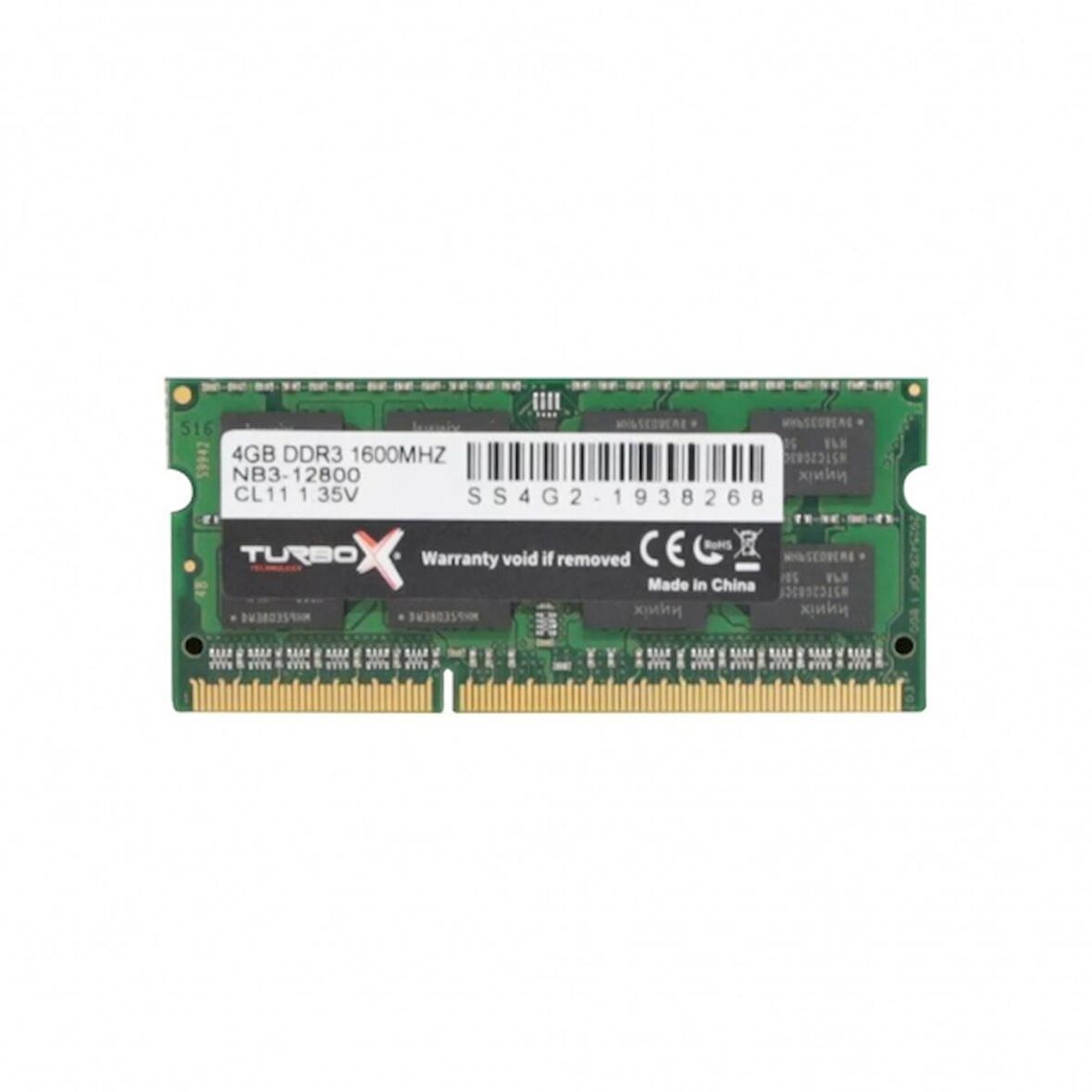Turbox Race Lap S 4GB DDR3 1600MHZ Notebook Ram