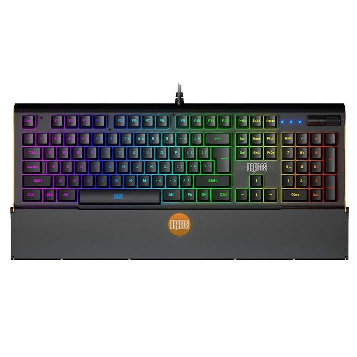 Dragos Darkside Darkside DM700-K USB Kablolu Full Rgb Makro Gaming Mekanik Klavye Mekanik Bilek Destekli Blue Switch Mekanik RGB Gaming Klavye