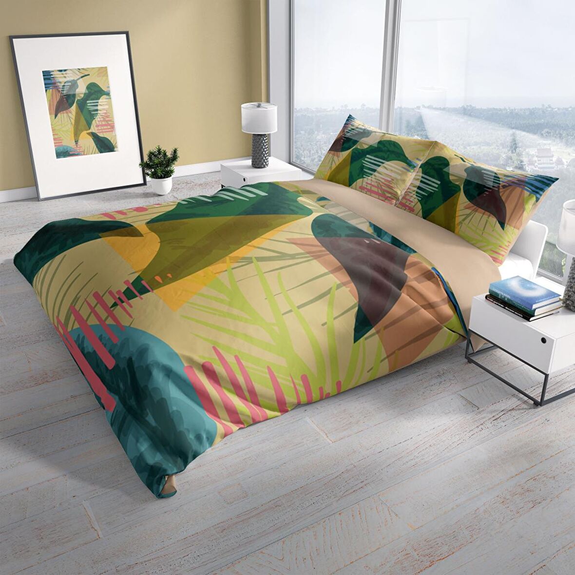 Cattleya Relaxing 3D Temalı Pamuk Saten Çift Kişilik Nevresim Takımı