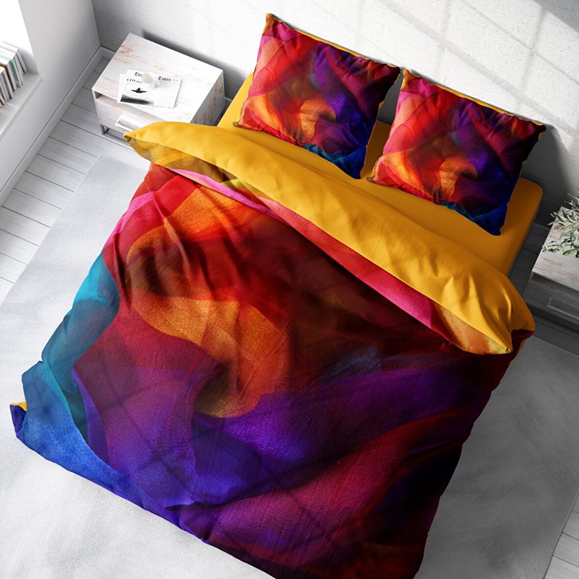 Monohome Paint 3D Temalı Pamuk Saten Çift Kişilik Nevresim Takımı