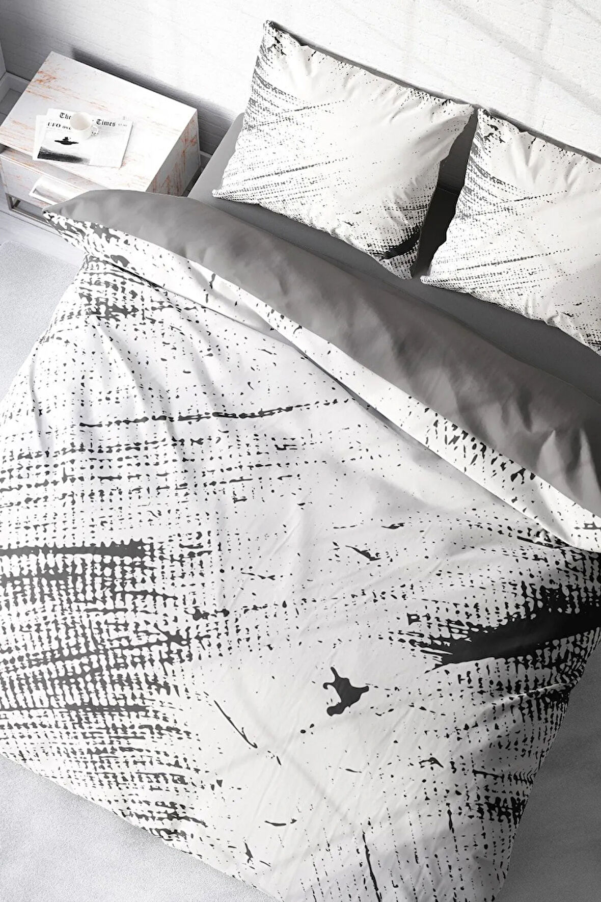 Kıng Sıze Lux Marble 3d Pamuk Saten Çift Kişilik Nevresim Takımı 220x240cm