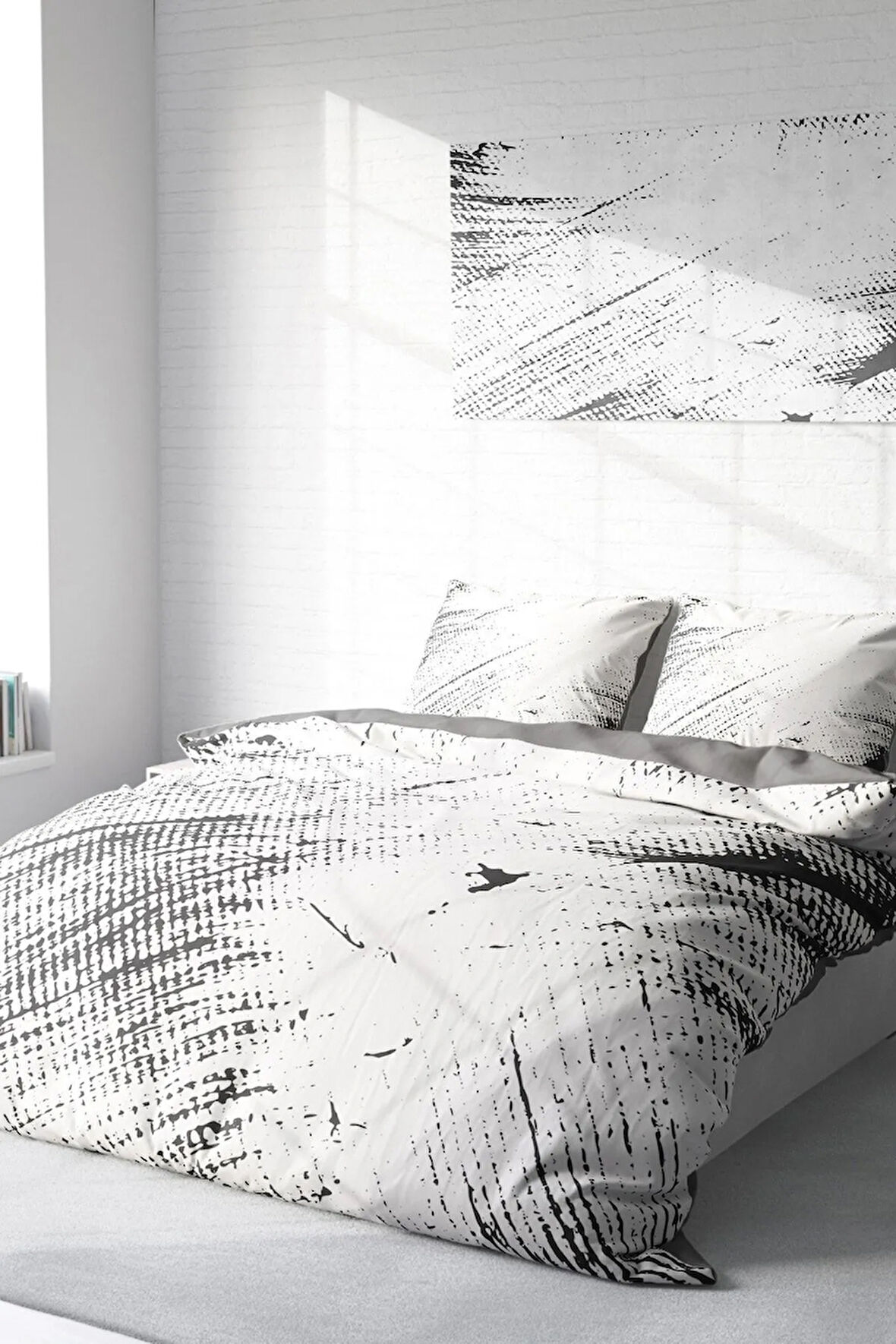 Nevresim Takımı %100 Doğal Pamuk Çift Kişilik 3d Digital Lux Marble