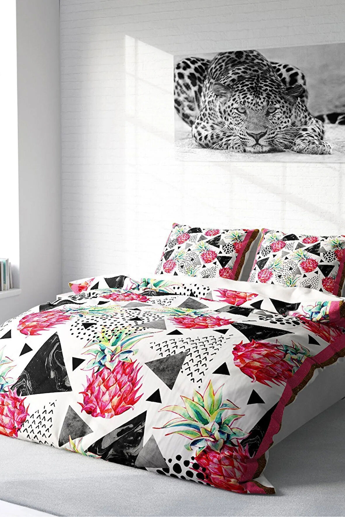 Nevresim Takımı %100 Doğal Pamuk Çift Kişilik 3d Digital Pineapple