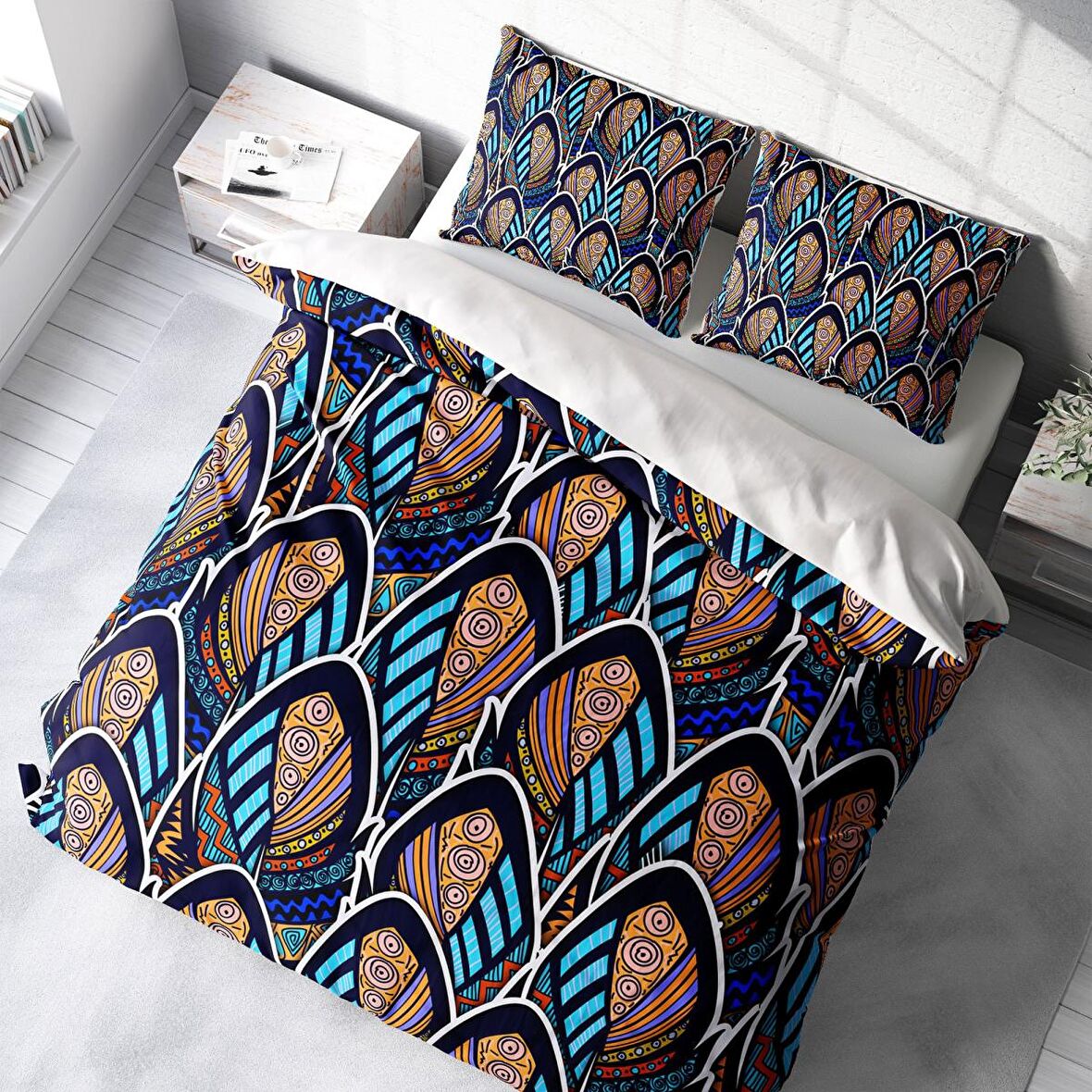 Monohome Bohem 3D Temalı Pamuk Saten Çift Kişilik Nevresim Takımı