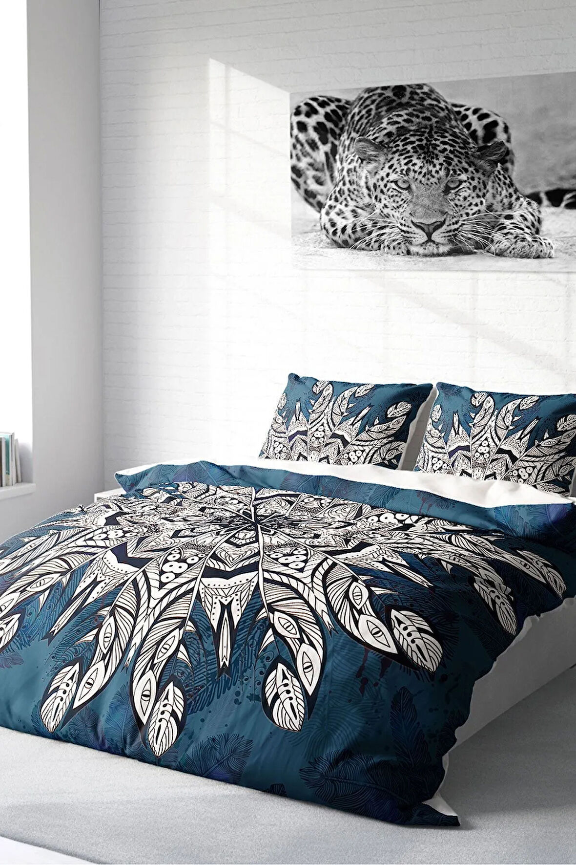 Nevresim Takımı %100 Doğal Pamuk Çift Kişilik 3d Digital Ethnic Mandala3