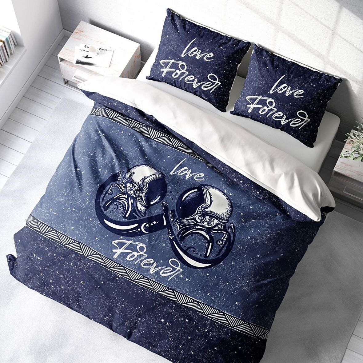 Monohome Space Infinity 3D Temalı Pamuk Saten Çift Kişilik Nevresim Takımı