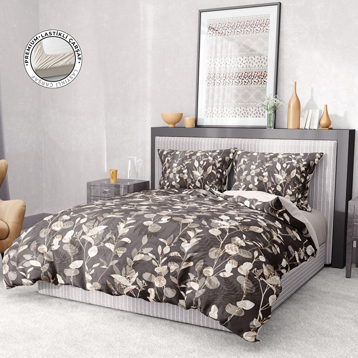 Monohome Premium Luxury İvy Dream 3D Temalı Pamuk Saten Çift Kişilik Nevresim Takımı