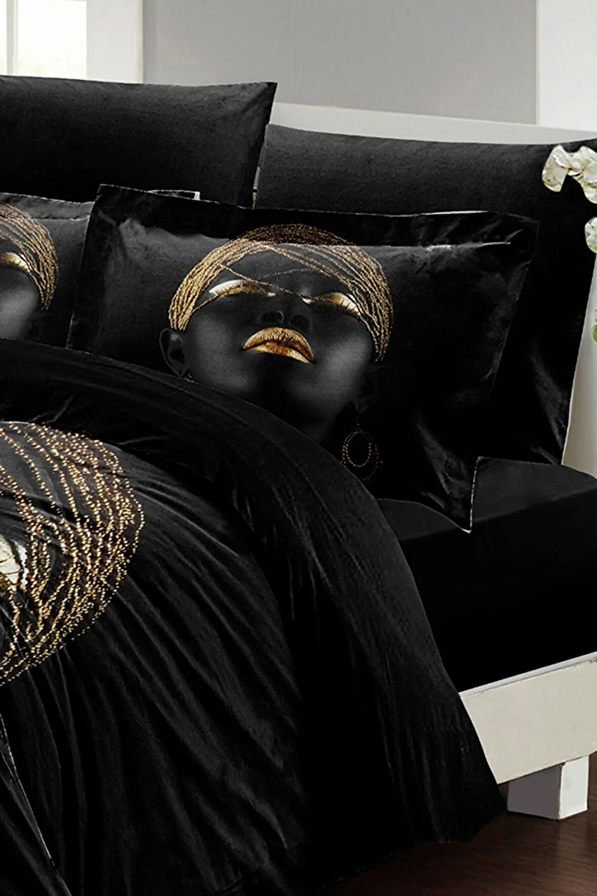 Çift Kişilik Nevresim Takım Özel Dokuma %100 Pamuk 3d African Women