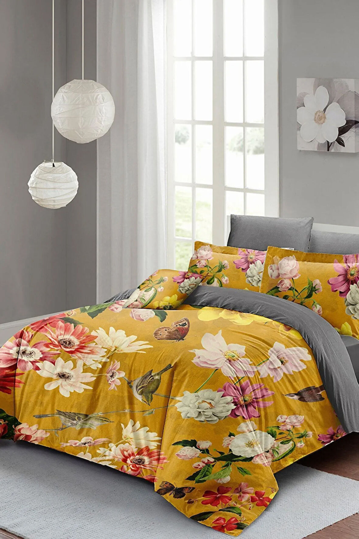 Nevresim Takımı %100 Doğal Pamuk Çift Kişilik 3d Digital Rose Mıx