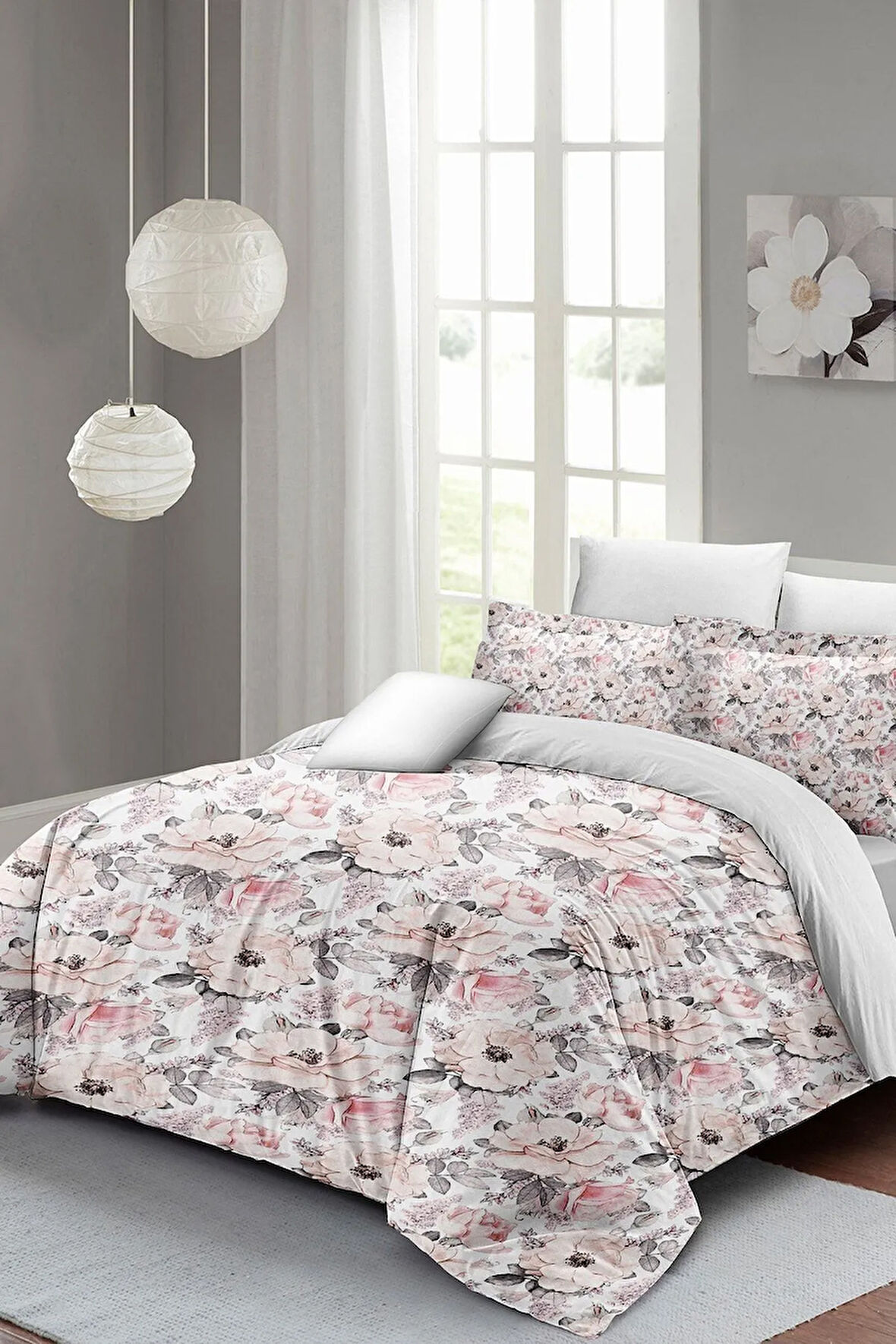 Nevresim Takımı %100 Doğal Pamuk Çift Kişilik 3d Digital Dream Roses