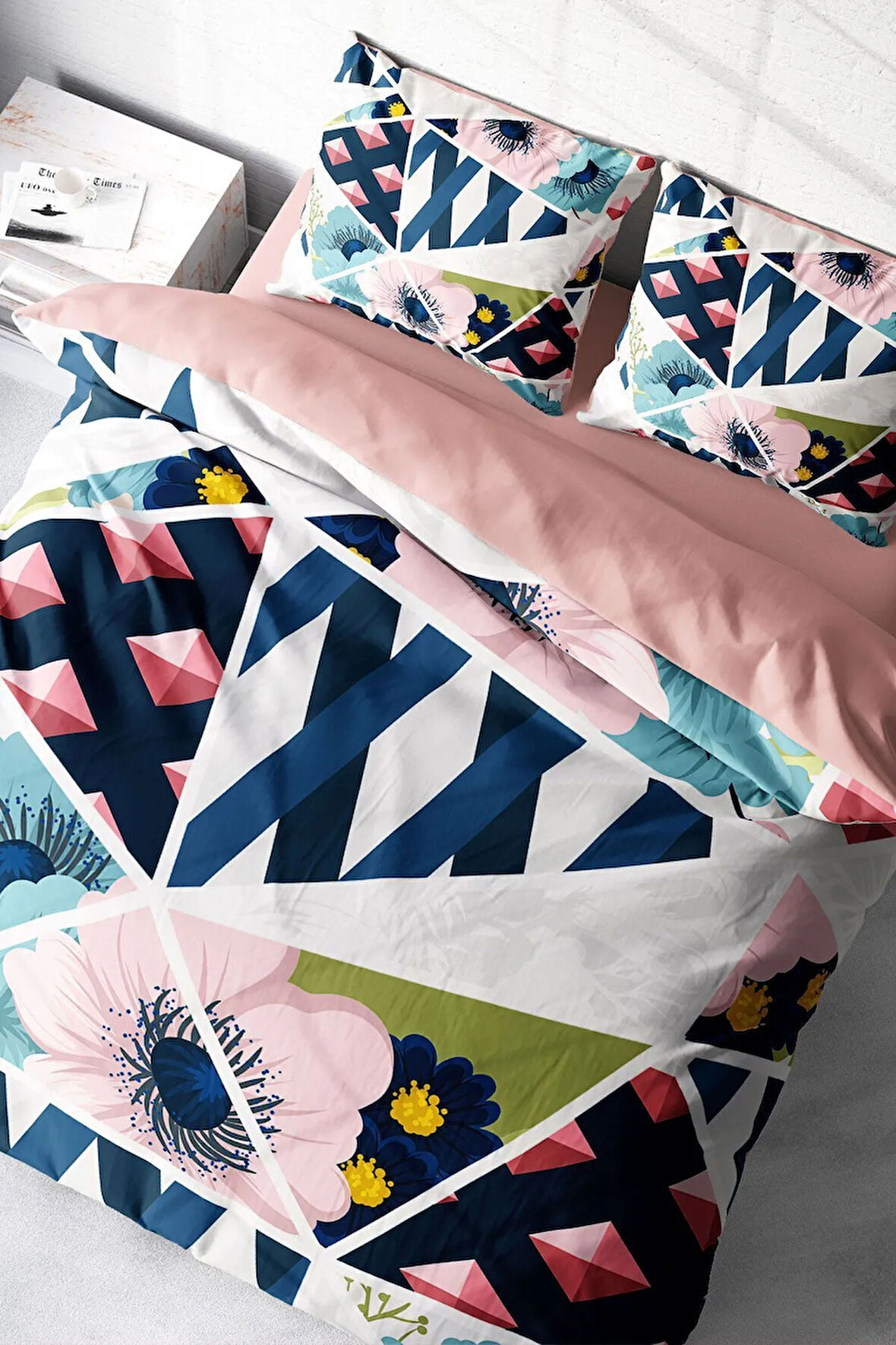 Lastikli Çarşaflı %100 Pamuk Saten Çift Kişilik Nevresim Takımı Whatever