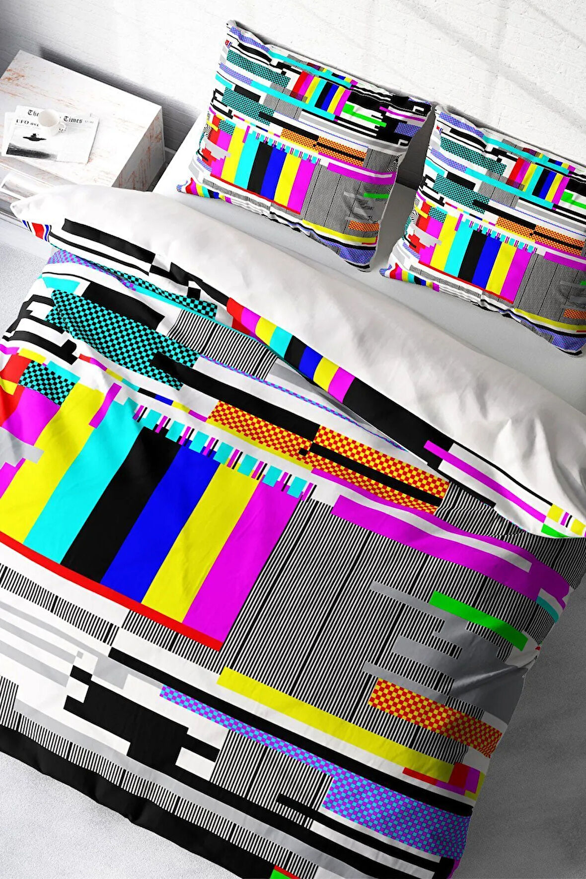 Lastikli Çarşaflı %100 Pamuk Saten Çift Kişilik Nevresim Takımı No Signal