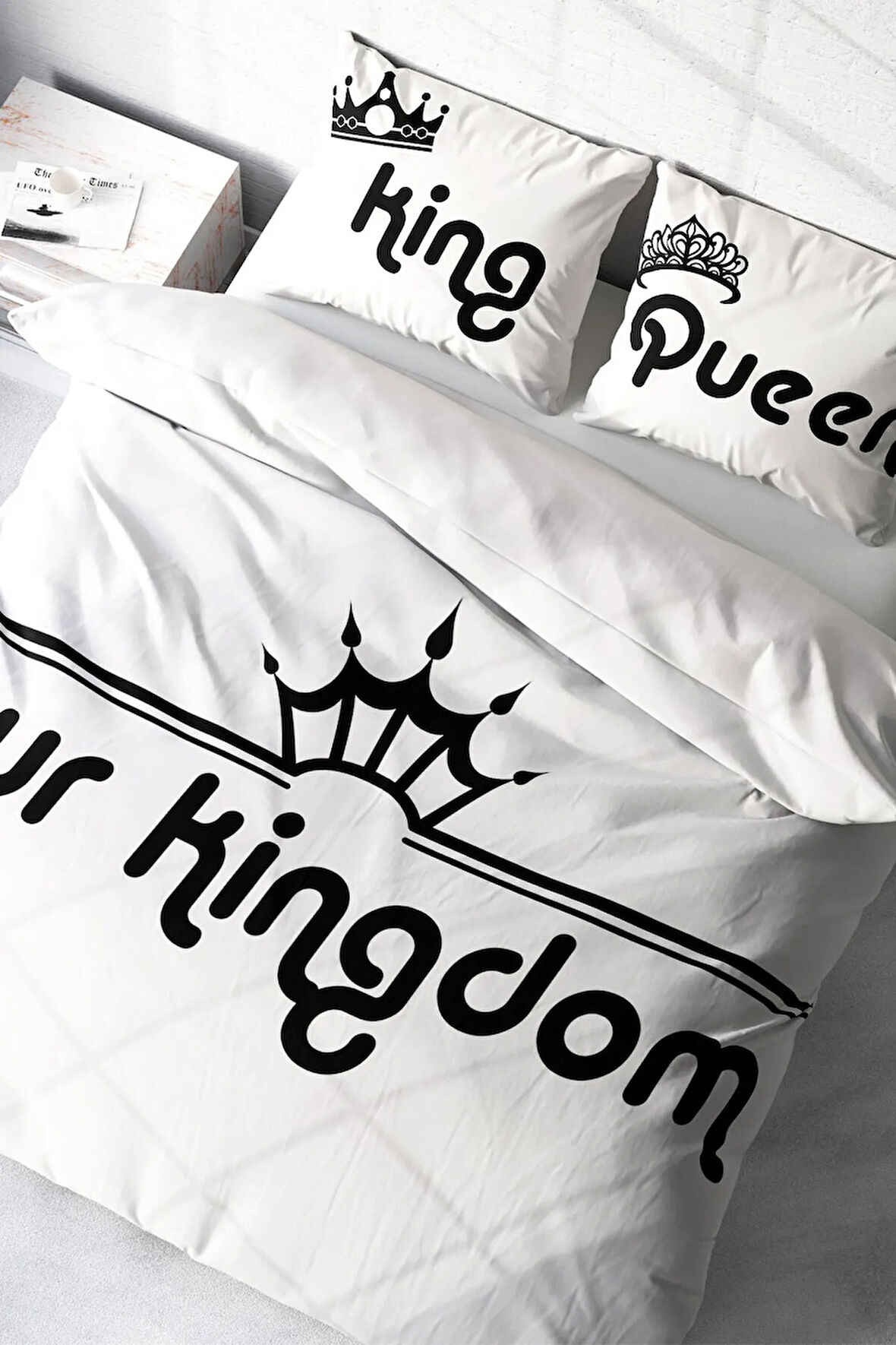 Nevresim Takımı %100 Doğal Pamuk Çift Kişilik 3d Digital Kingdom Room