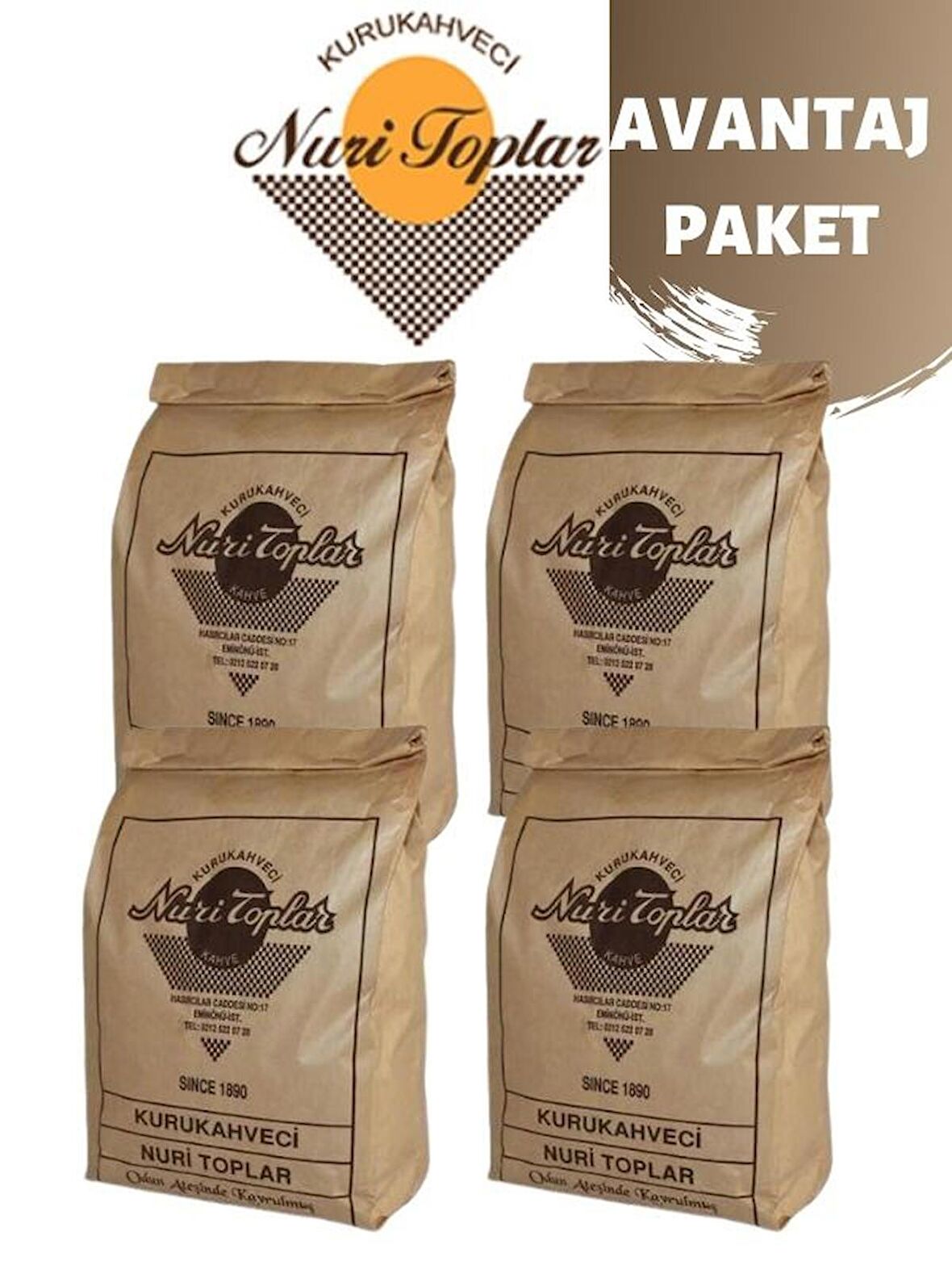 Kurukahveci Nuri Toplar 250 gr 4'lü Türk Kahvesi