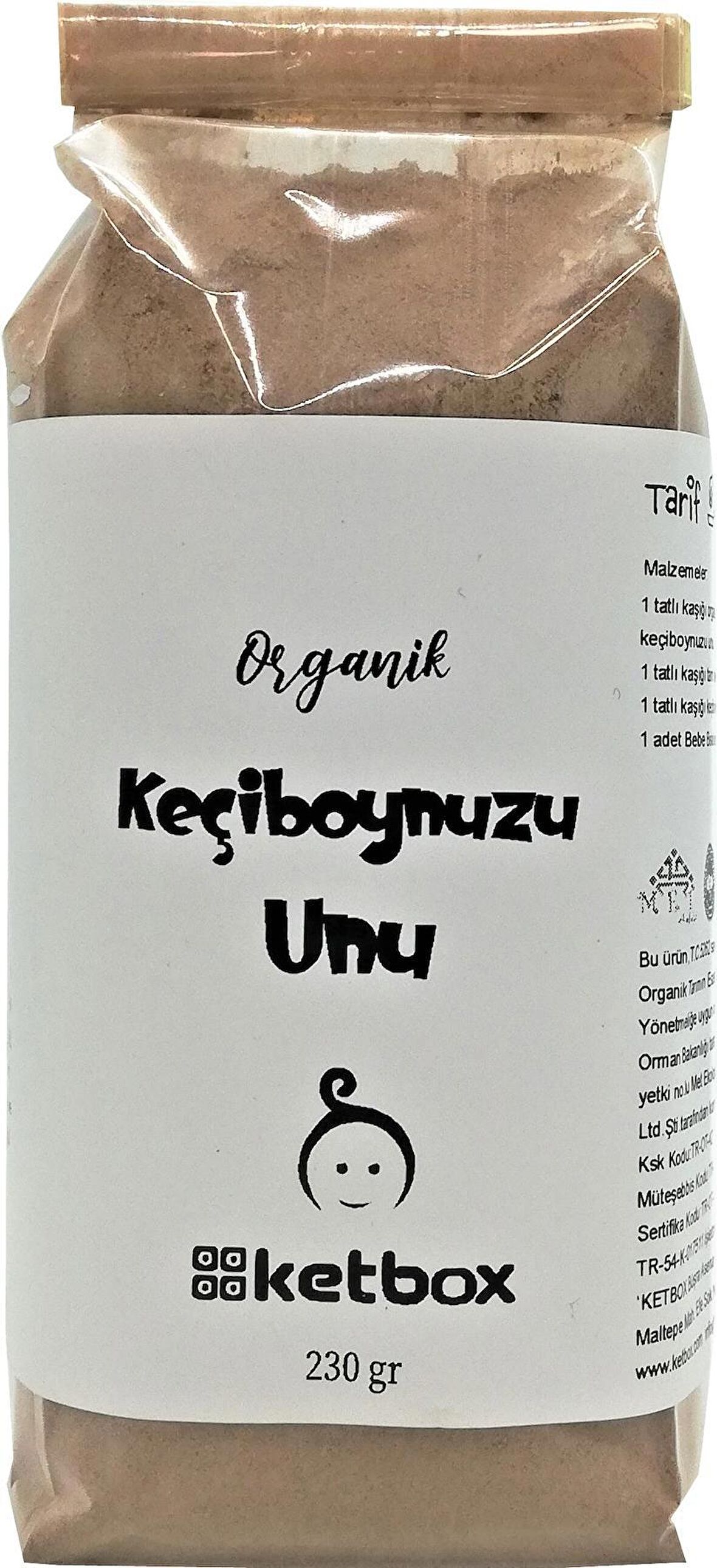 Katkısız Doğal Organik Keçiboynuzu Unu +8 Ay 230 gr