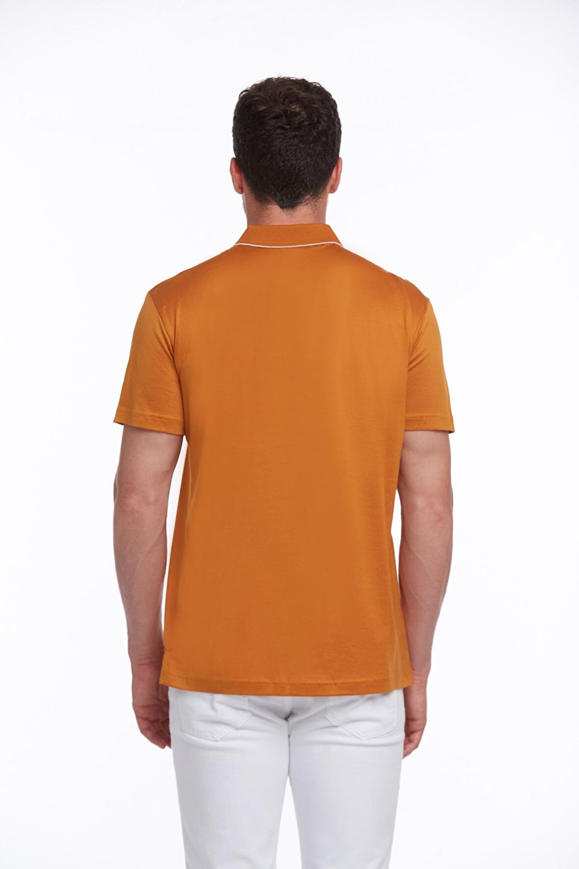 Turuncu Regular Fit %100 Pamuk Basic Polo Yaka Tişört | M