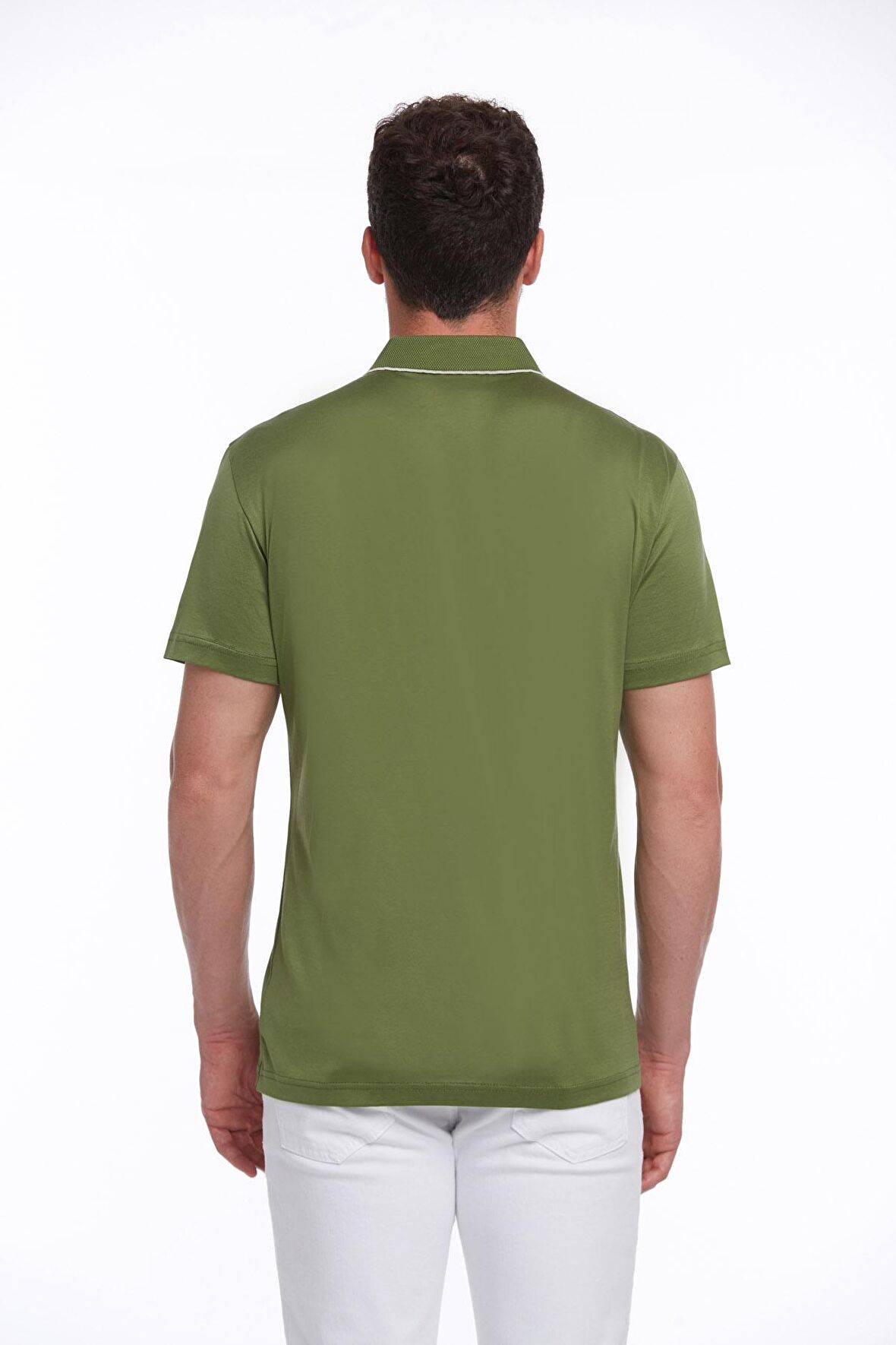 Yeşil Regular Fit %100 Pamuk Basic Polo Yaka Tişört | L