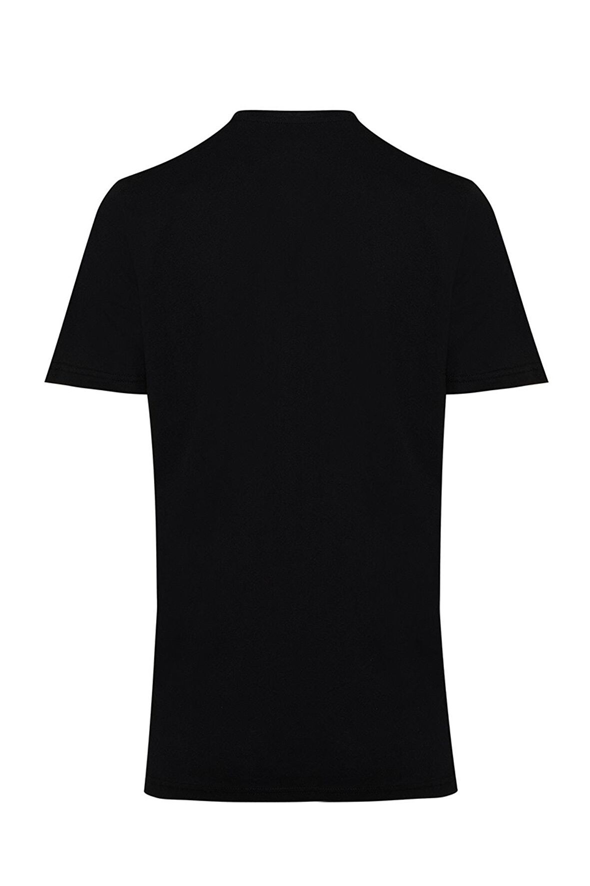 Siyah Regular Fit %100 Pamuk Bisiklet Yaka Tişört | XL