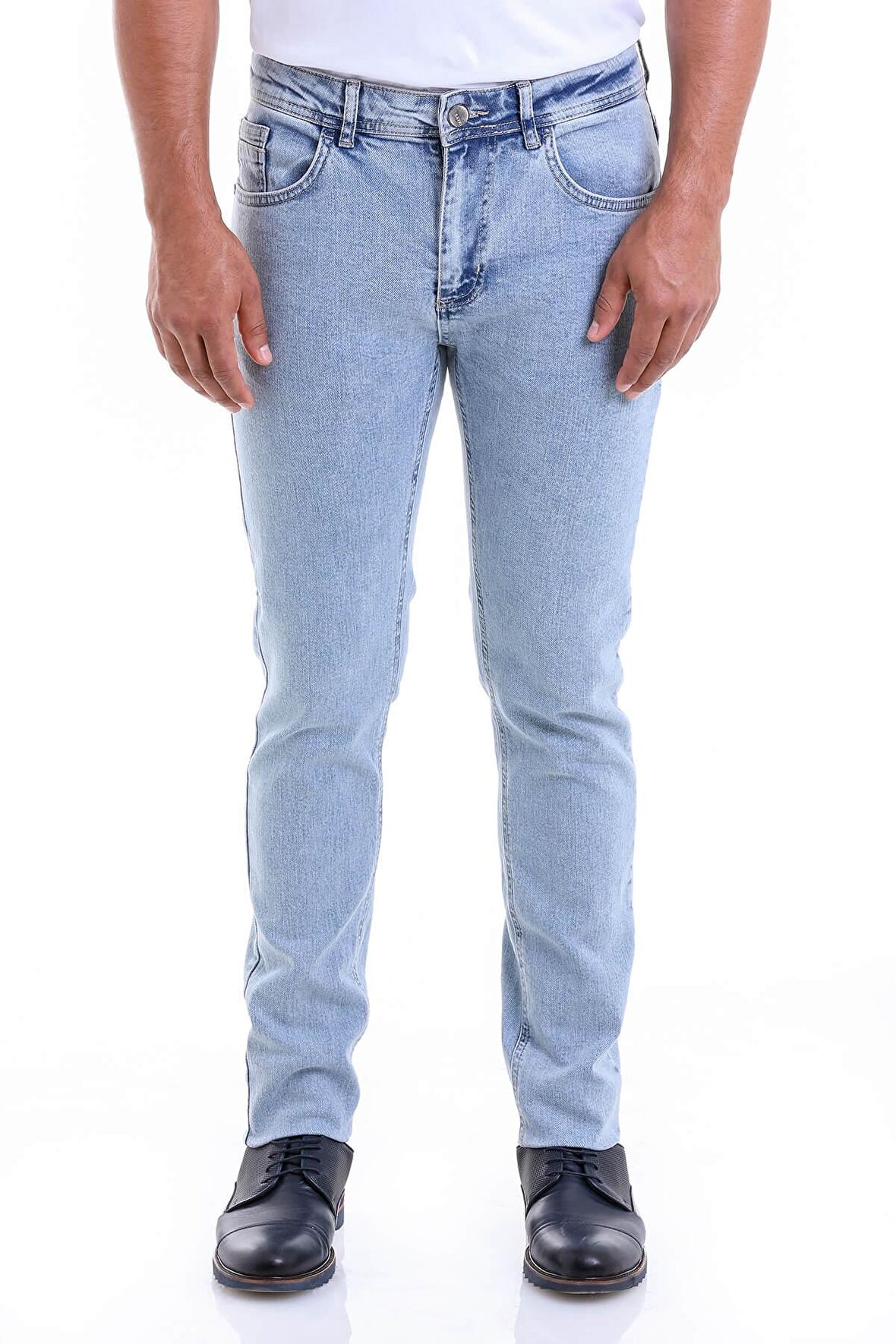 Erkek Antrasit Slim Fit Düşük Bel Basic Kot Pantolon | 38