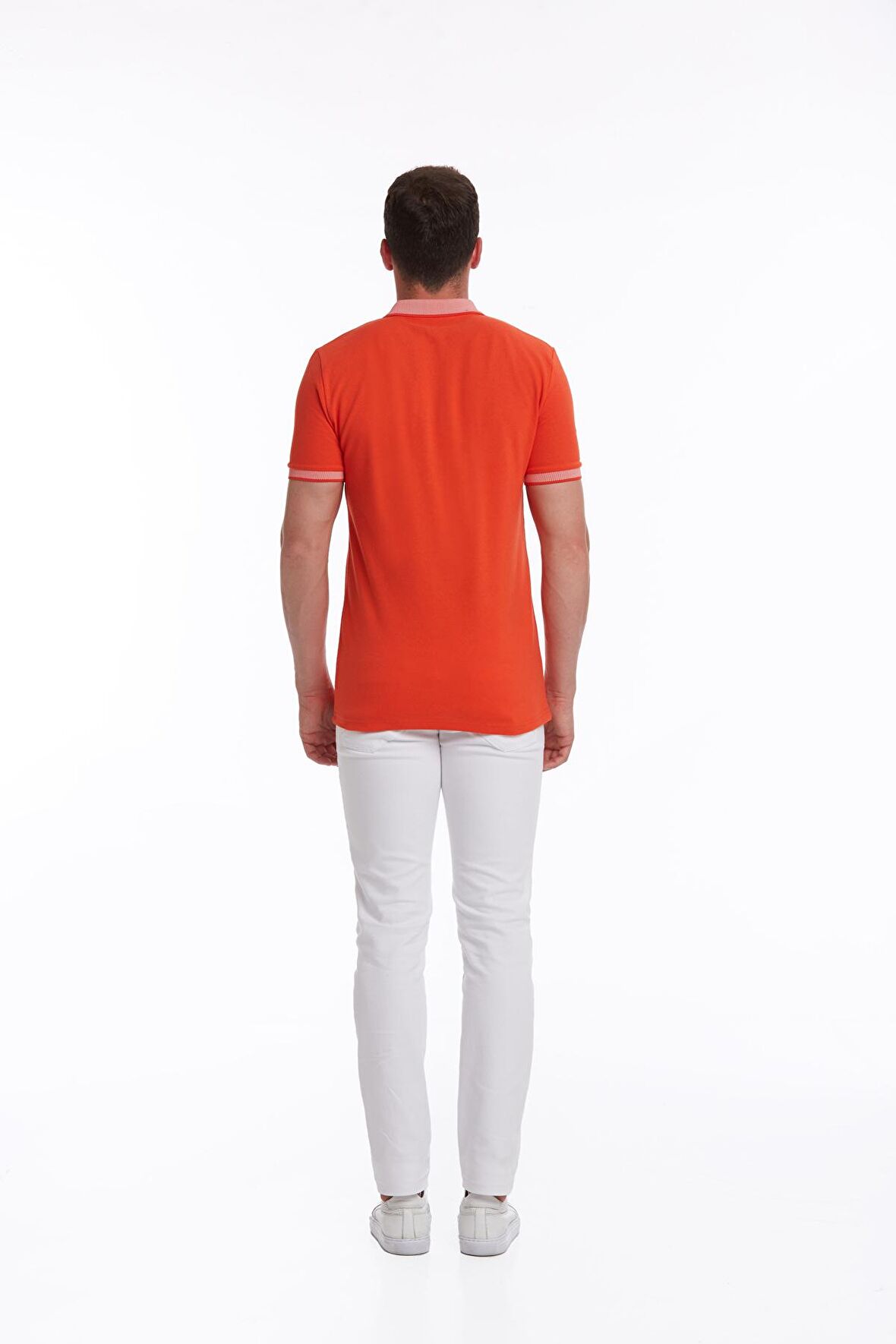 Nar Çiçeği %100 Pamuk Regular Fit Polo Yaka Tişört | S