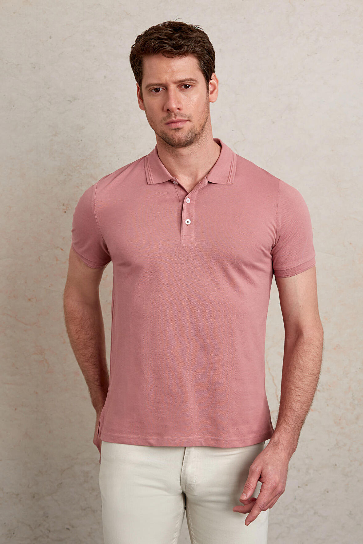 Düz comfort Fit 100% Pamuk Polo Yaka Tişört