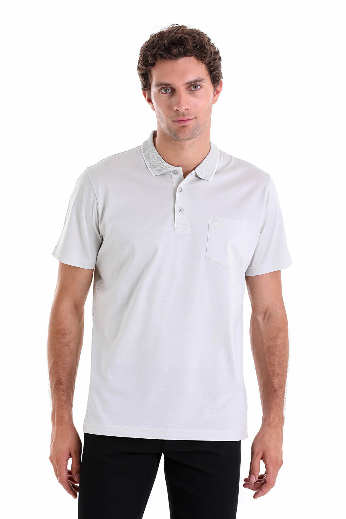 Kemik Regular Fit Düz 100% Pamuk Polo Yaka Tişört